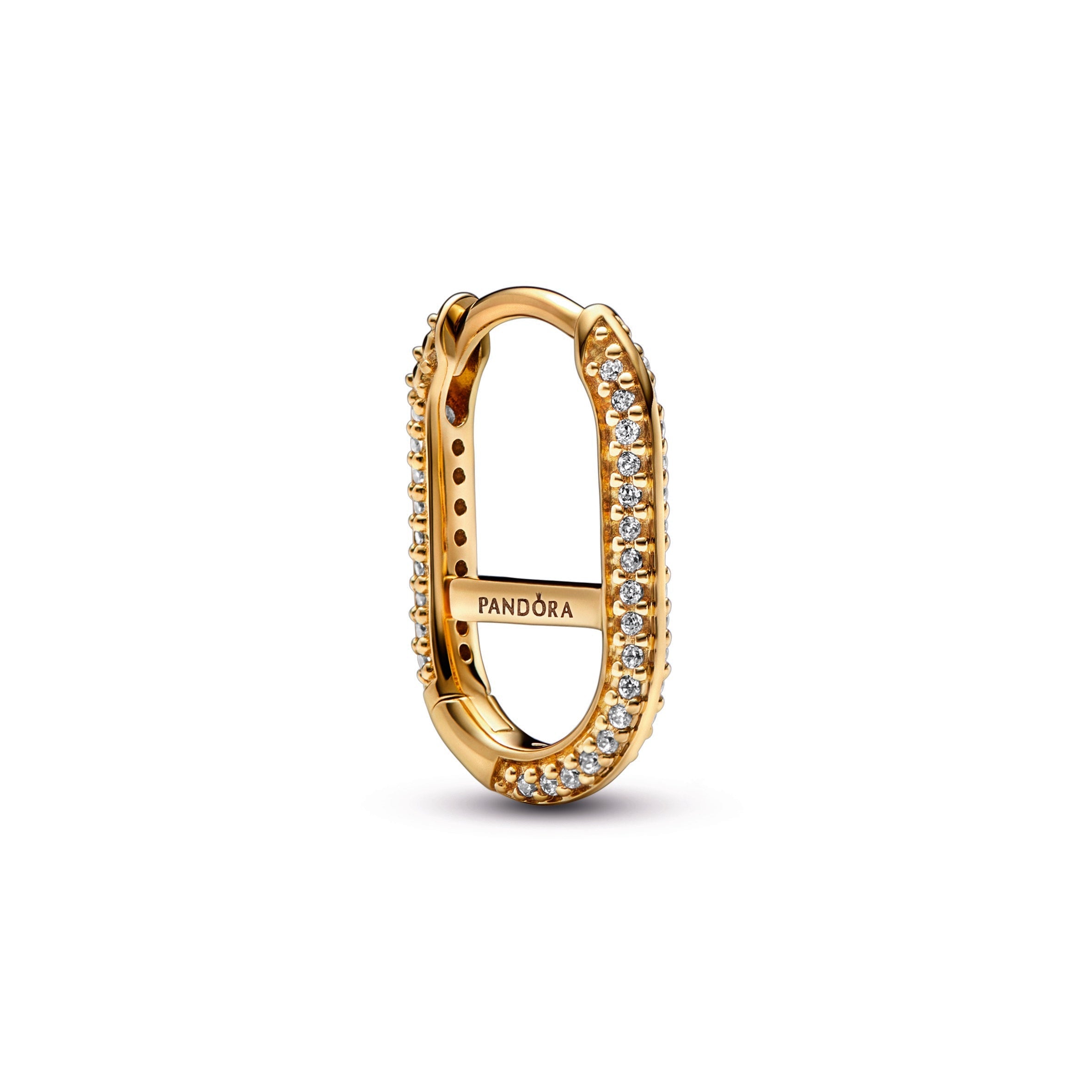 PANDORA ME Pavé Link Earring 14K Gold Plated Unique Metal Blend Earrings Statement Ring Jewelry Gift