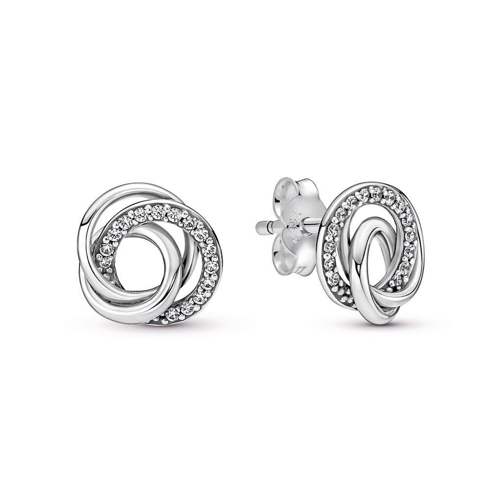 PANDORA Family Always Encircled Stud Earrings Cubic Zirconia Statement Ring Jewelry Gift