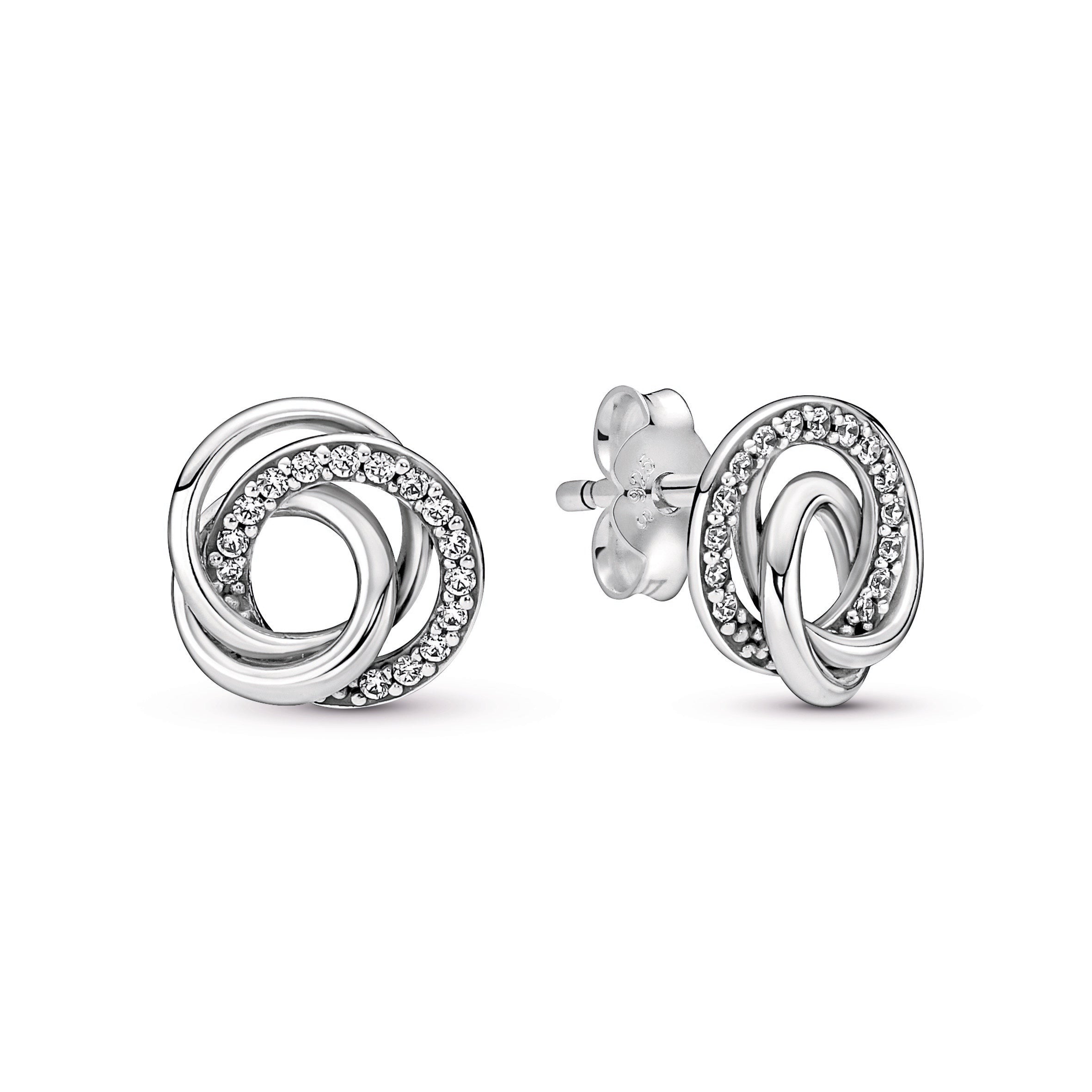 PANDORA Family Always Encircled Stud Earrings Cubic Zirconia Statement Ring Jewelry Gift