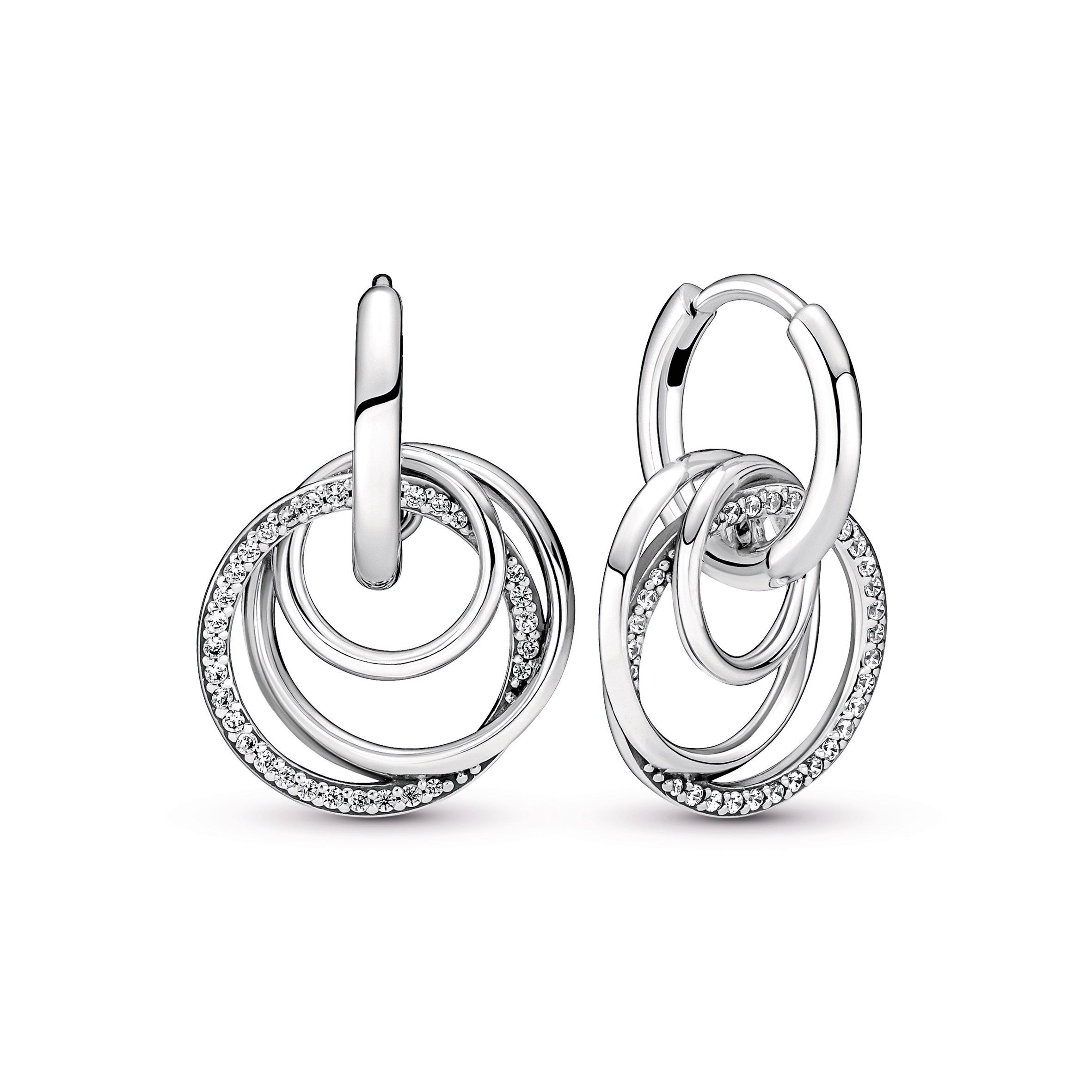 PANDORA Family Always Encircled Hoop Earrings Cubic Zirconia Statement Ring Jewelry Gift