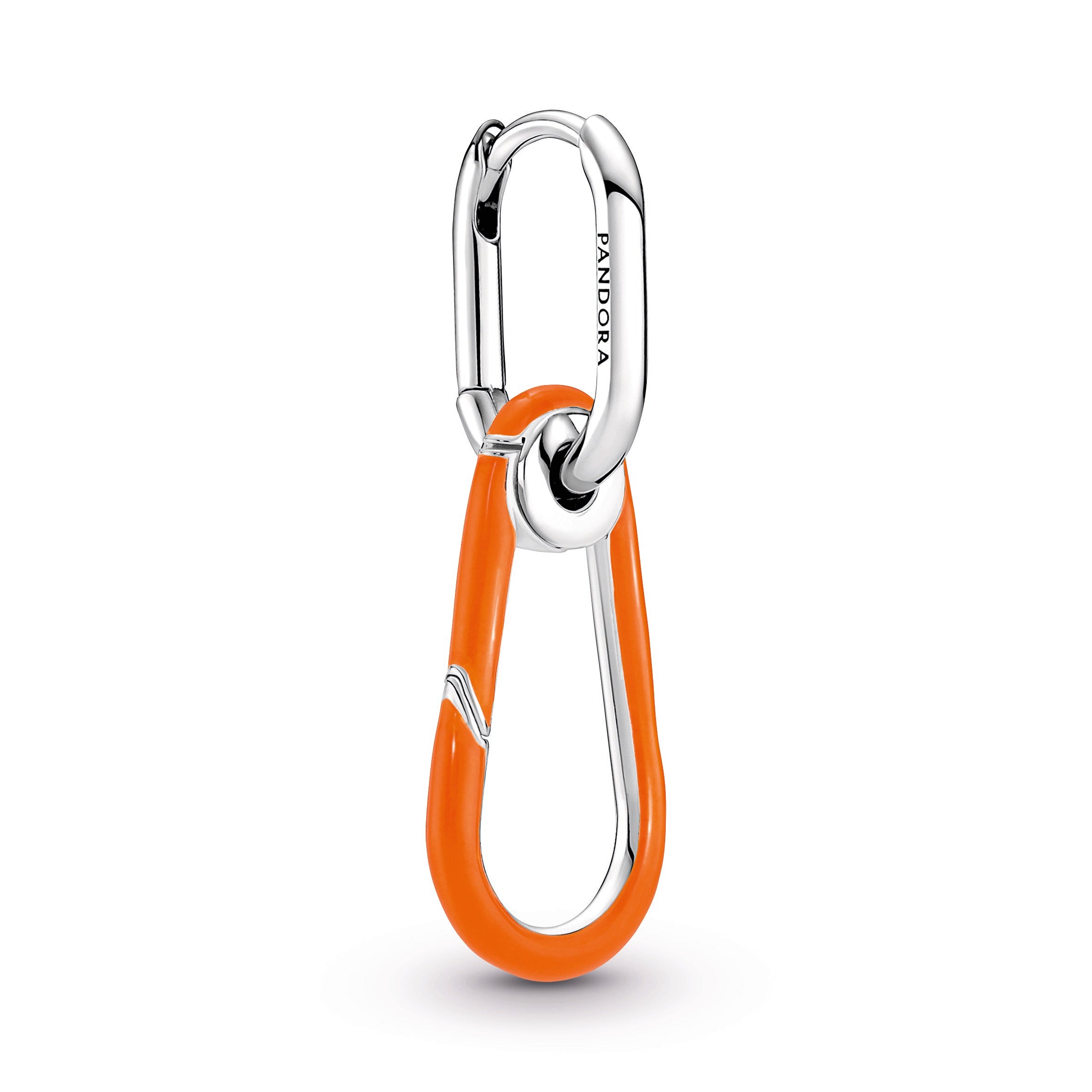 PANDORA ME Bright Orange Hoop Link Earring Enamel Earrings Statement Ring Jewelry Gift