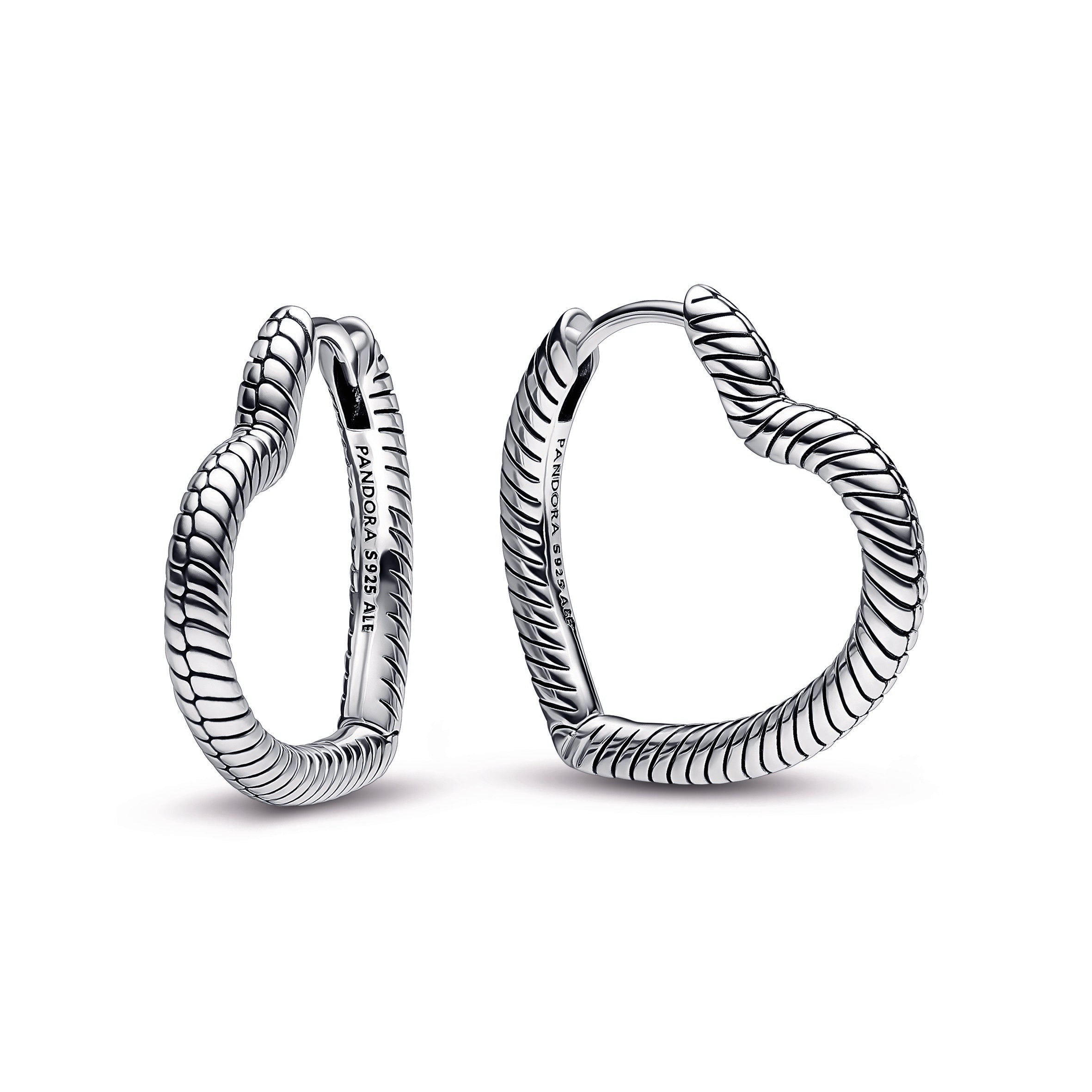 PANDORA Moments Heart Charm Hoop Earrings Sterling Silver Bracelet Charm Jewelry Gift