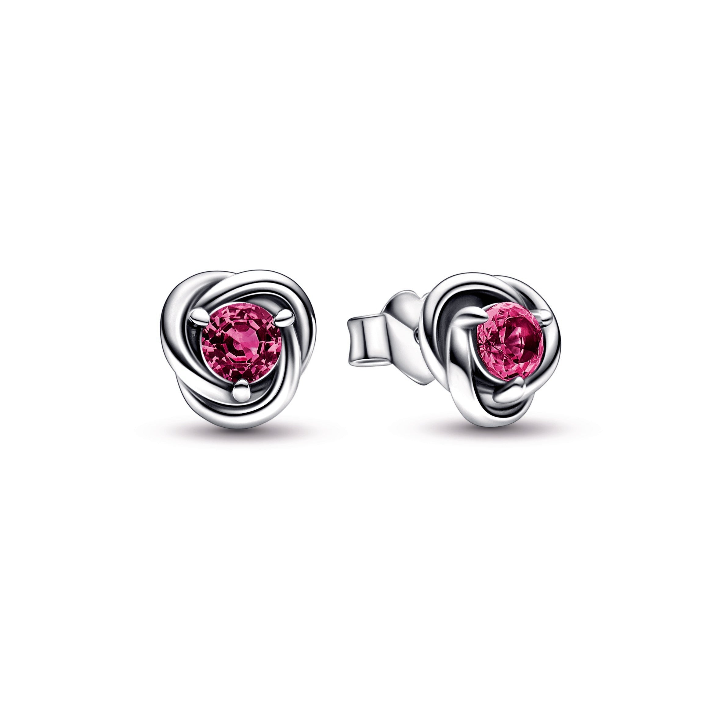 PANDORA Pink Eternity Circle Stud Earrings Crystals Birthdays Statement Ring Jewelry Gift