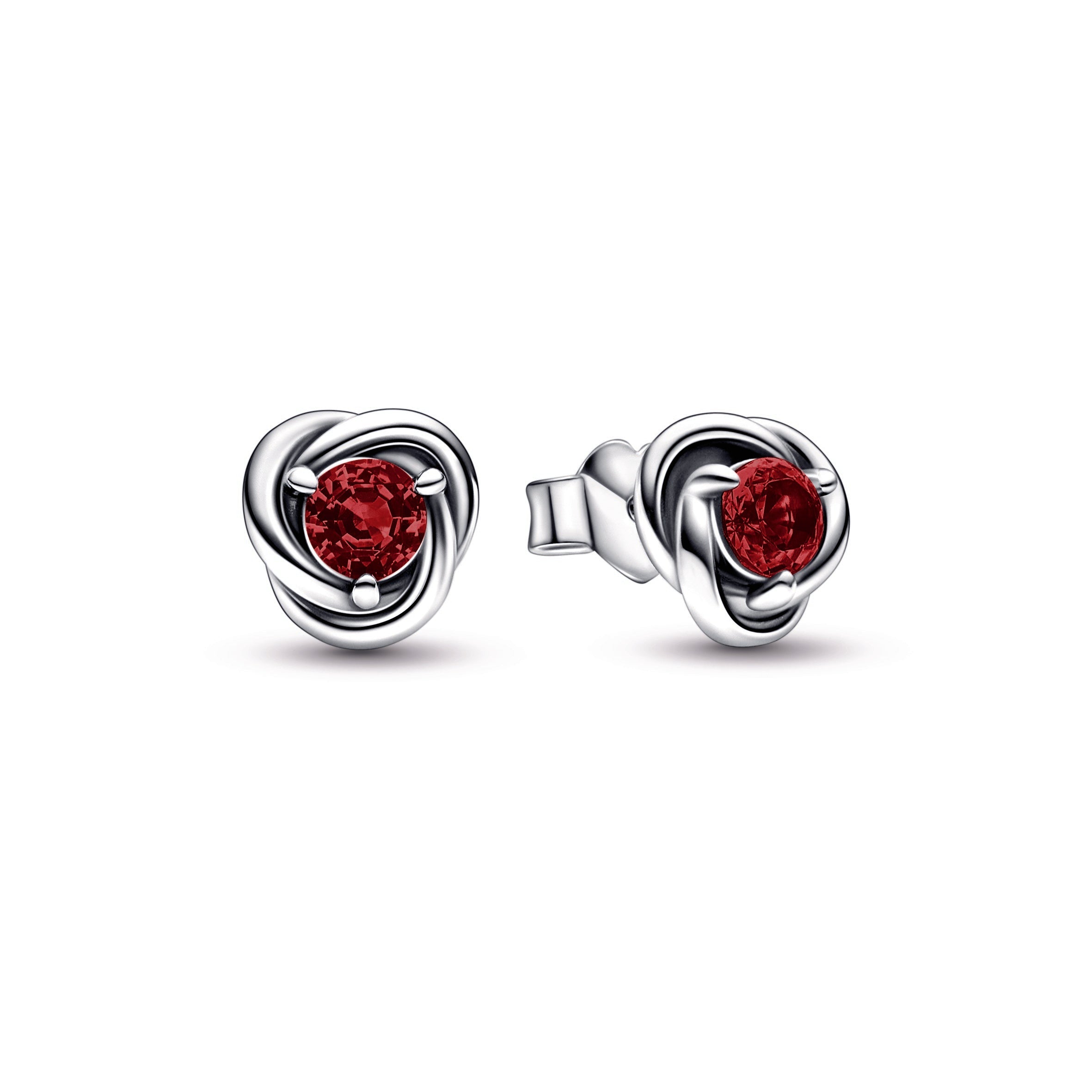 PANDORA Red Eternity Circle Stud Earrings Crystals Birthdays Statement Ring Jewelry Gift