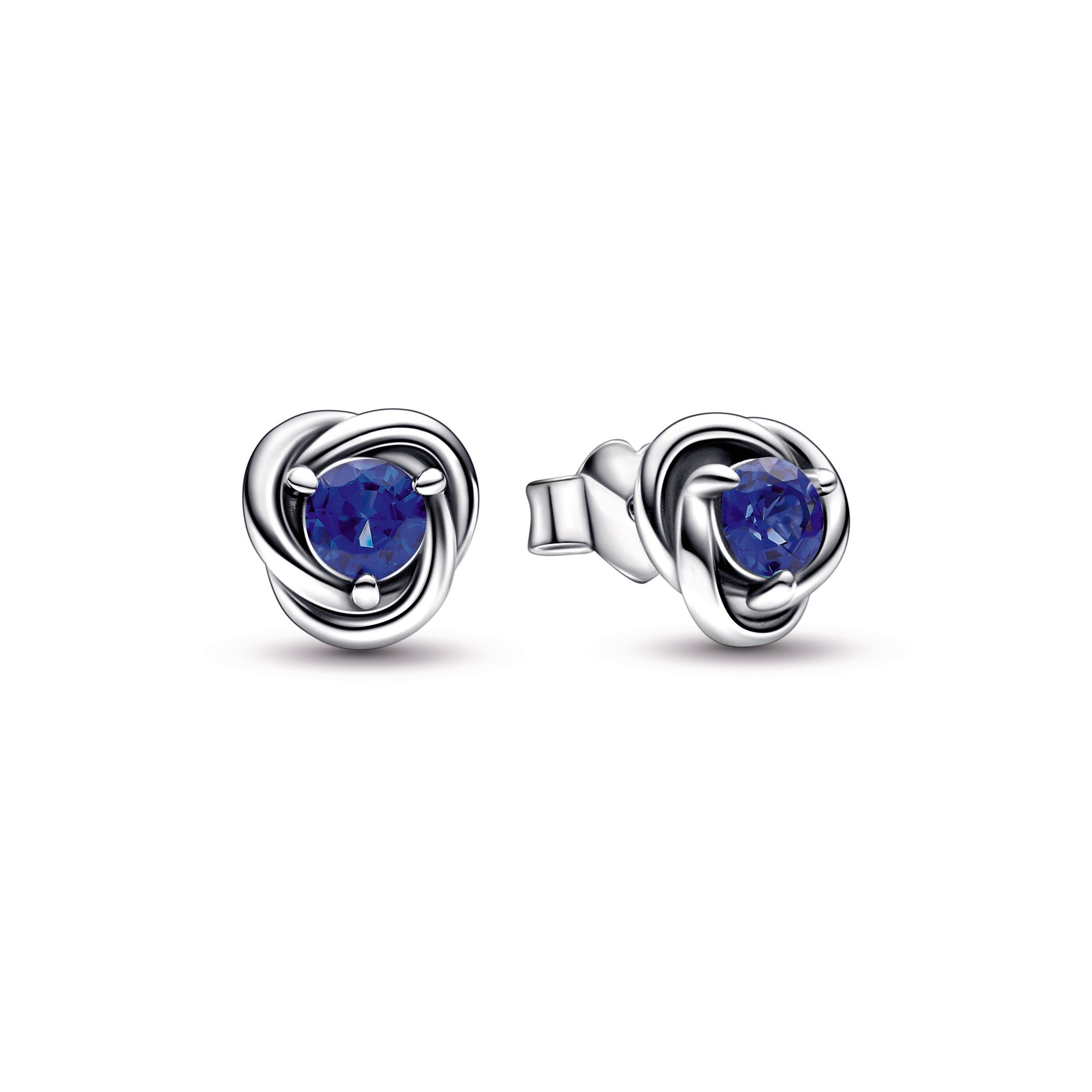 PANDORA Blue Eternity Circle Stud Earrings Crystals Birthdays Statement Ring Jewelry Gift
