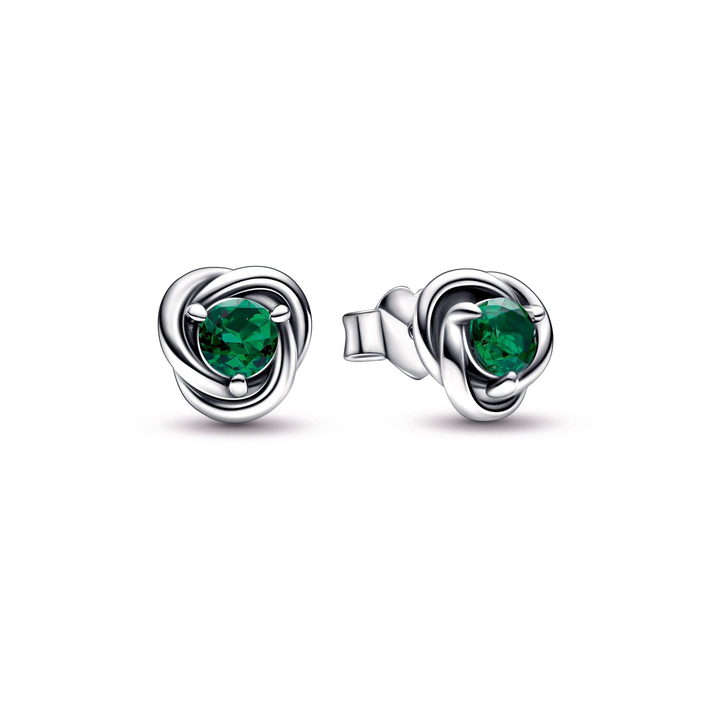 PANDORA Green Eternity Circle Stud Earrings Crystals Birthdays Statement Ring Jewelry Gift