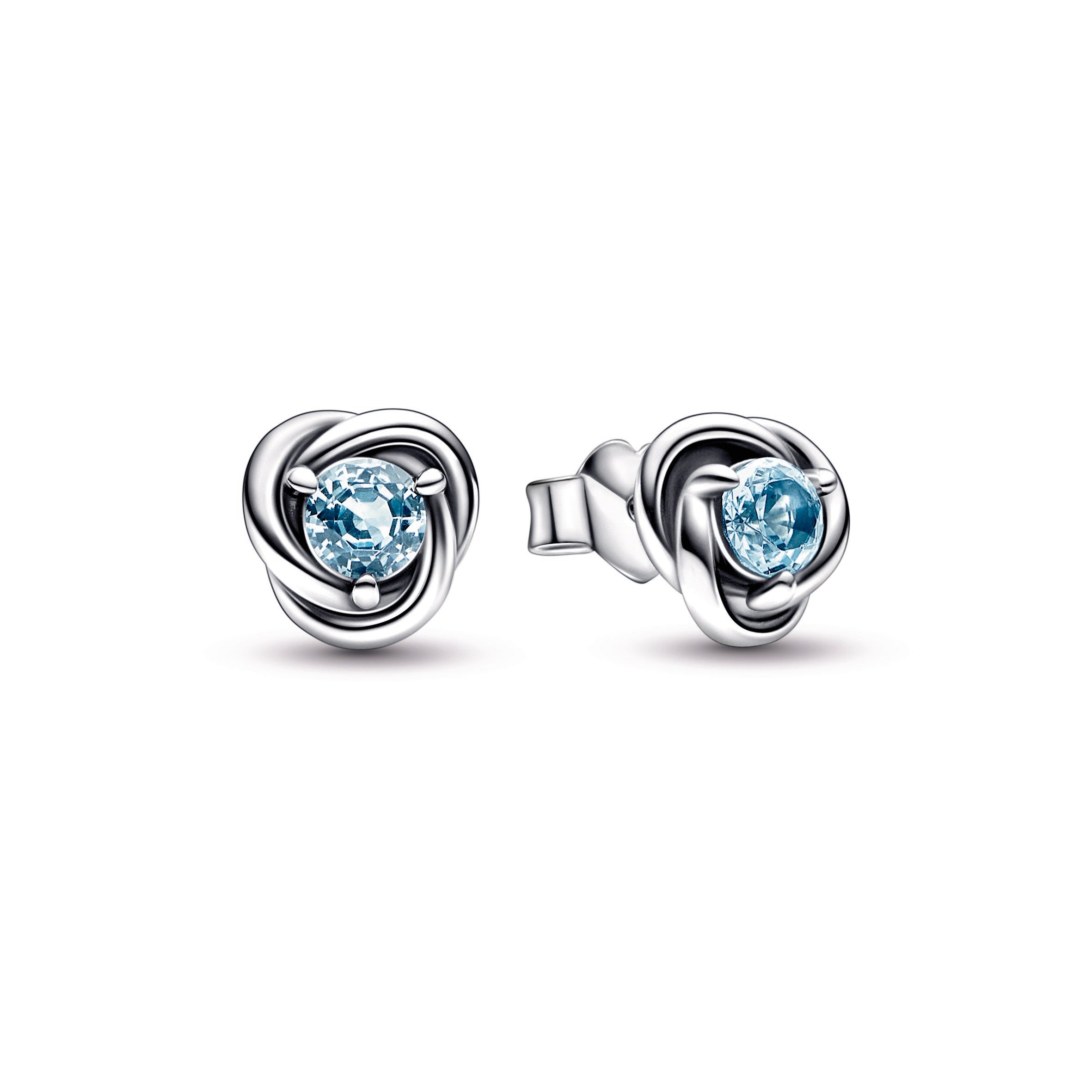 PANDORA Sea Aqua Blue Eternity Circle Stud Earrings Crystals Birthdays Statement Ring Jewelry Gift