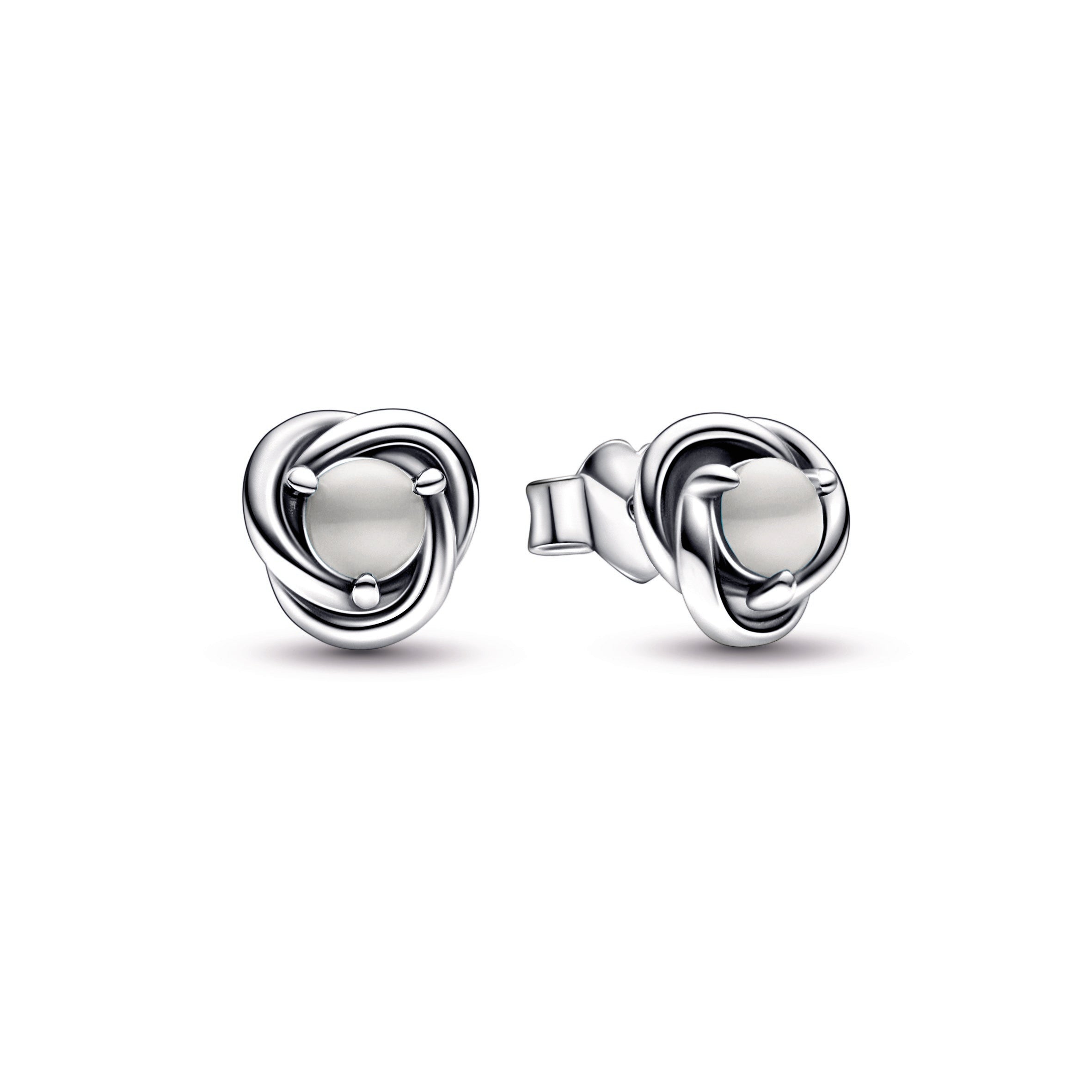 PANDORA White Eternity Circle Stud Earrings Sterling Silver Birthdays Statement Ring Jewelry Gift