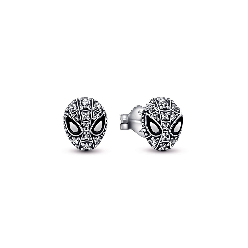 PANDORA Marvel Spider-Man Mask Pavé Stud Earrings Cubic Zirconia Statement Ring Jewelry Gift