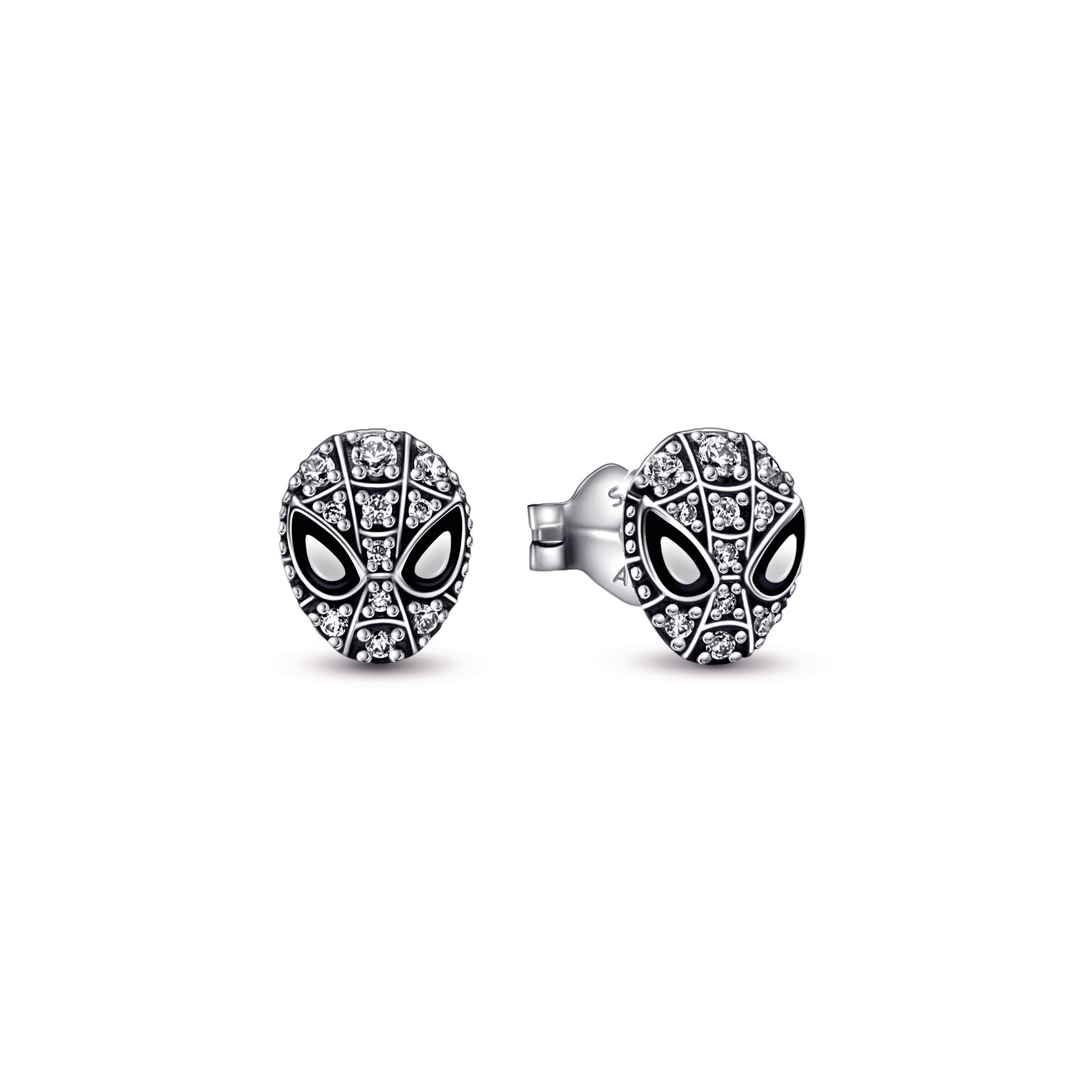 PANDORA Marvel Spider-Man Mask Pavé Stud Earrings Cubic Zirconia Statement Ring Jewelry Gift