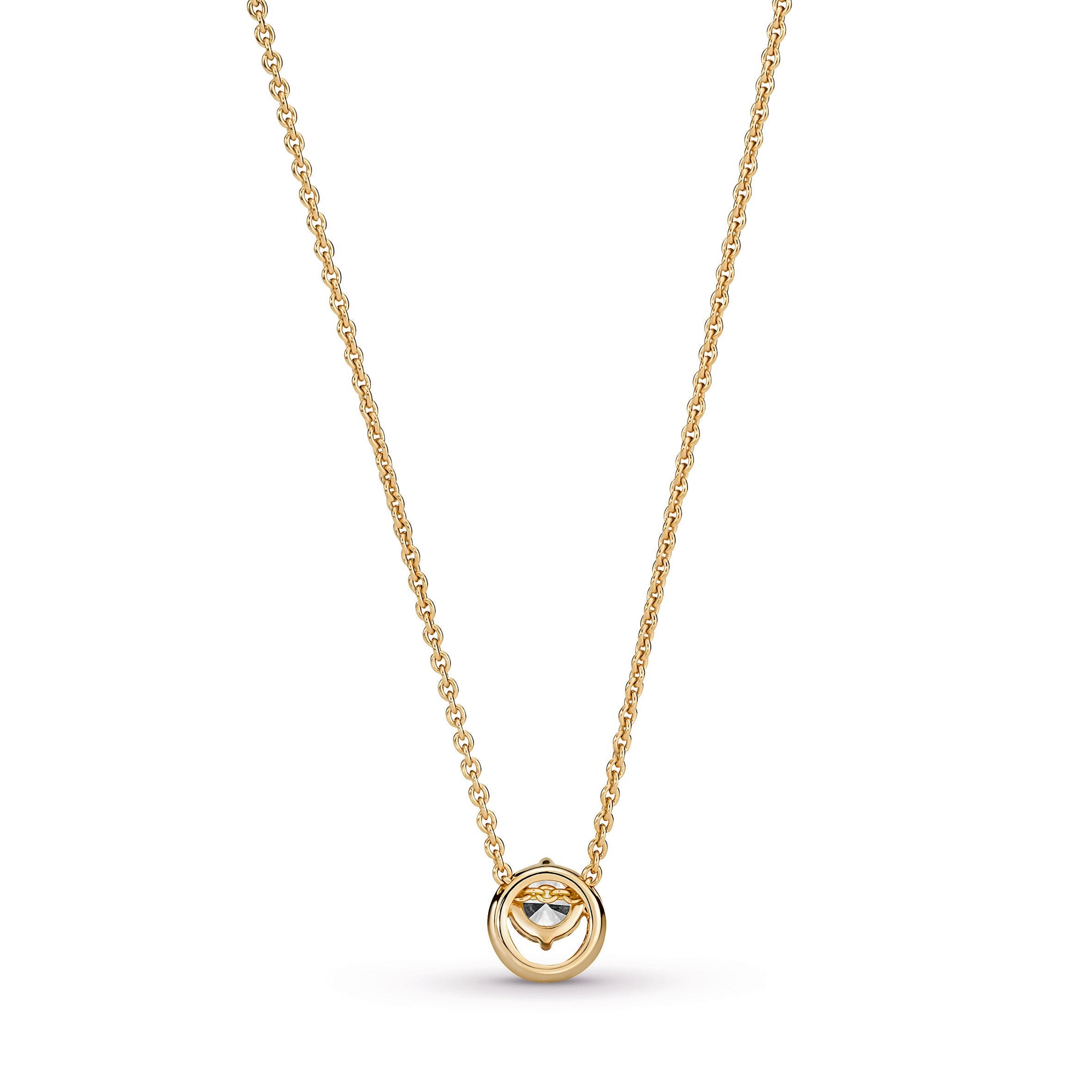 PANDORA Sparkling Round Halo Pendant Collier Necklace 14K Gold Plated Unique Metal Blend Necklaces And Pendants Pendant Necklace Jewelry Gift
