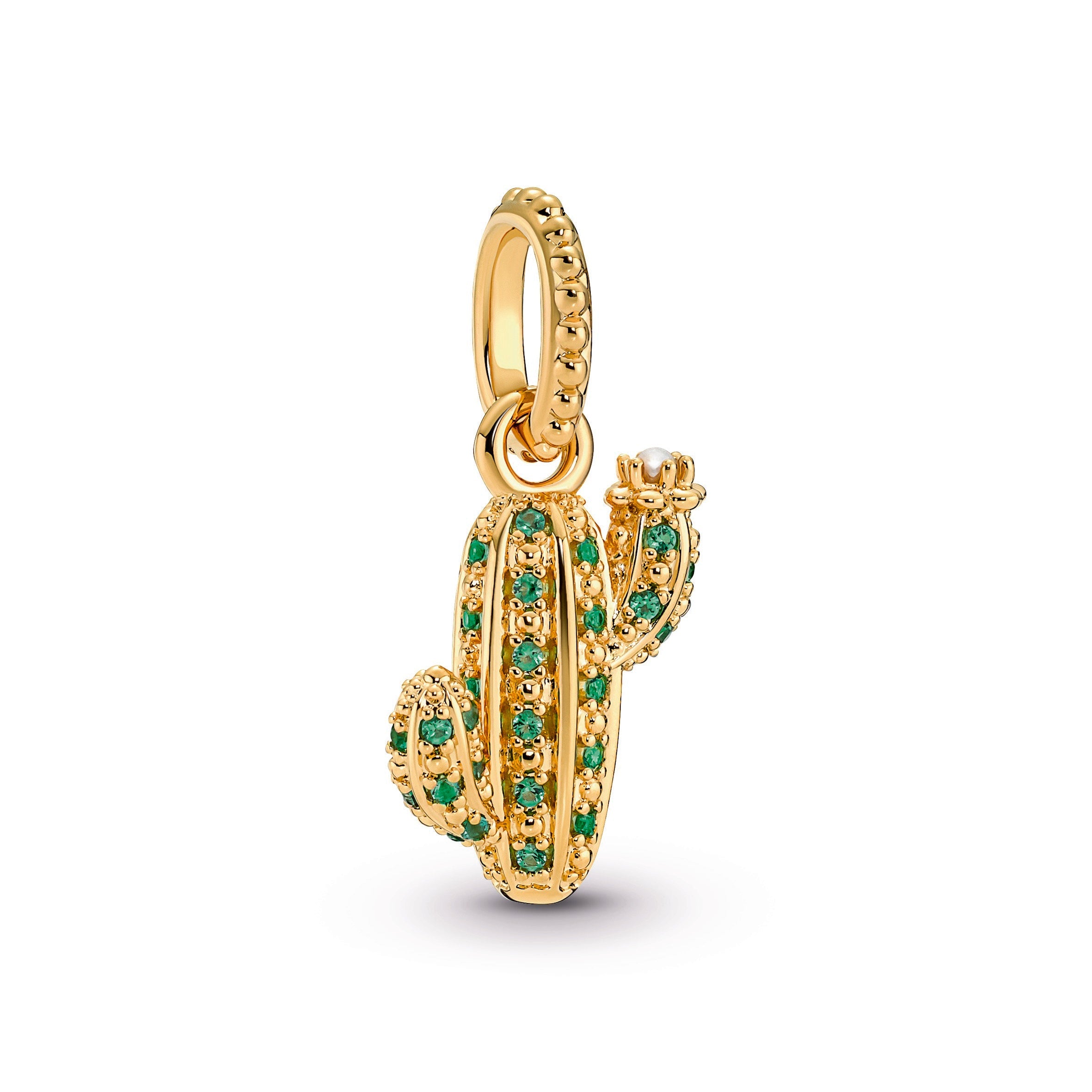 PANDORA Sparkling Desert Cactus Pendant 14K Gold Plated Unique Metal Blend Necklaces And Pendants Pendant Necklace Jewelry Gift
