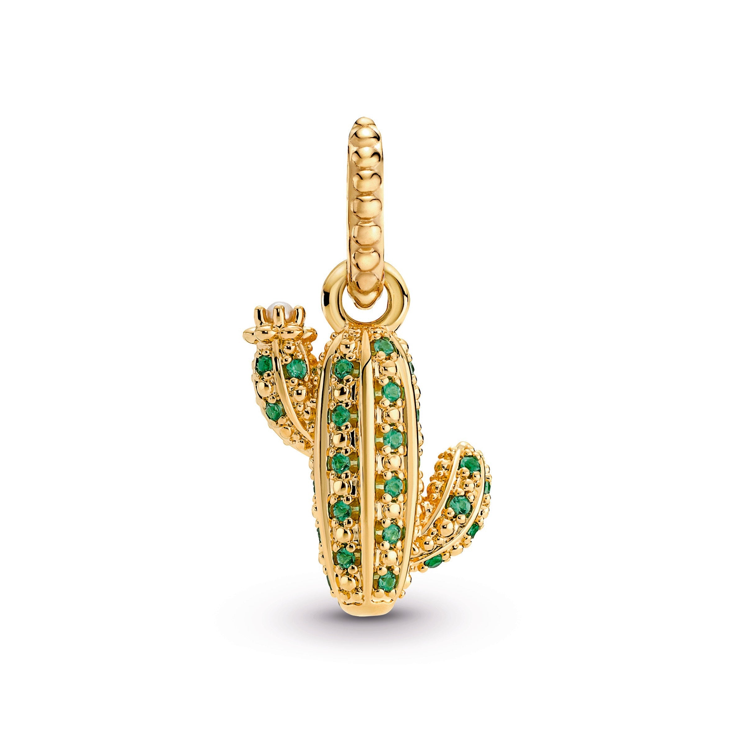 PANDORA Sparkling Desert Cactus Pendant 14K Gold Plated Unique Metal Blend Necklaces And Pendants Pendant Necklace Jewelry Gift