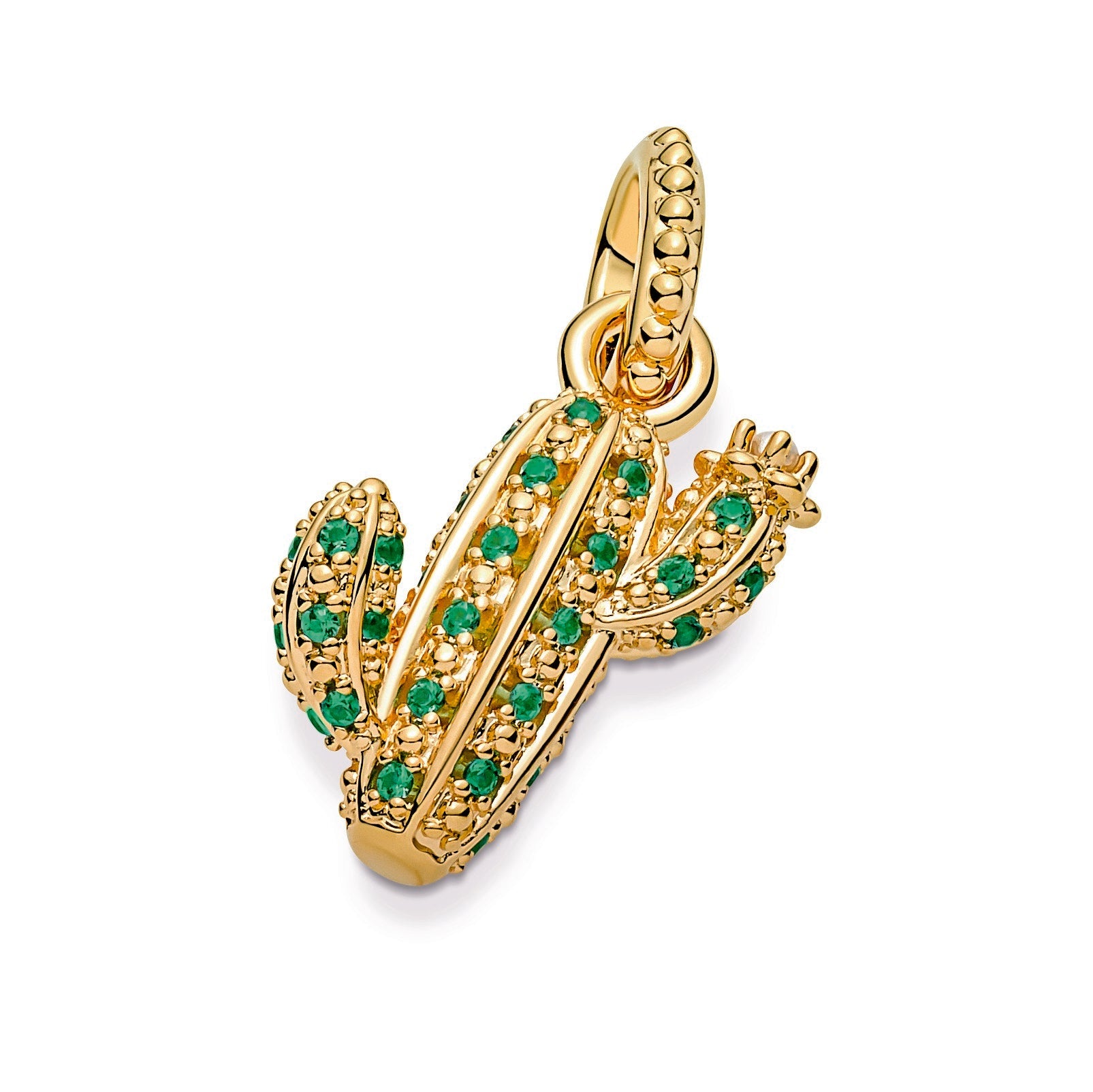 PANDORA Sparkling Desert Cactus Pendant 14K Gold Plated Unique Metal Blend Necklaces And Pendants Pendant Necklace Jewelry Gift