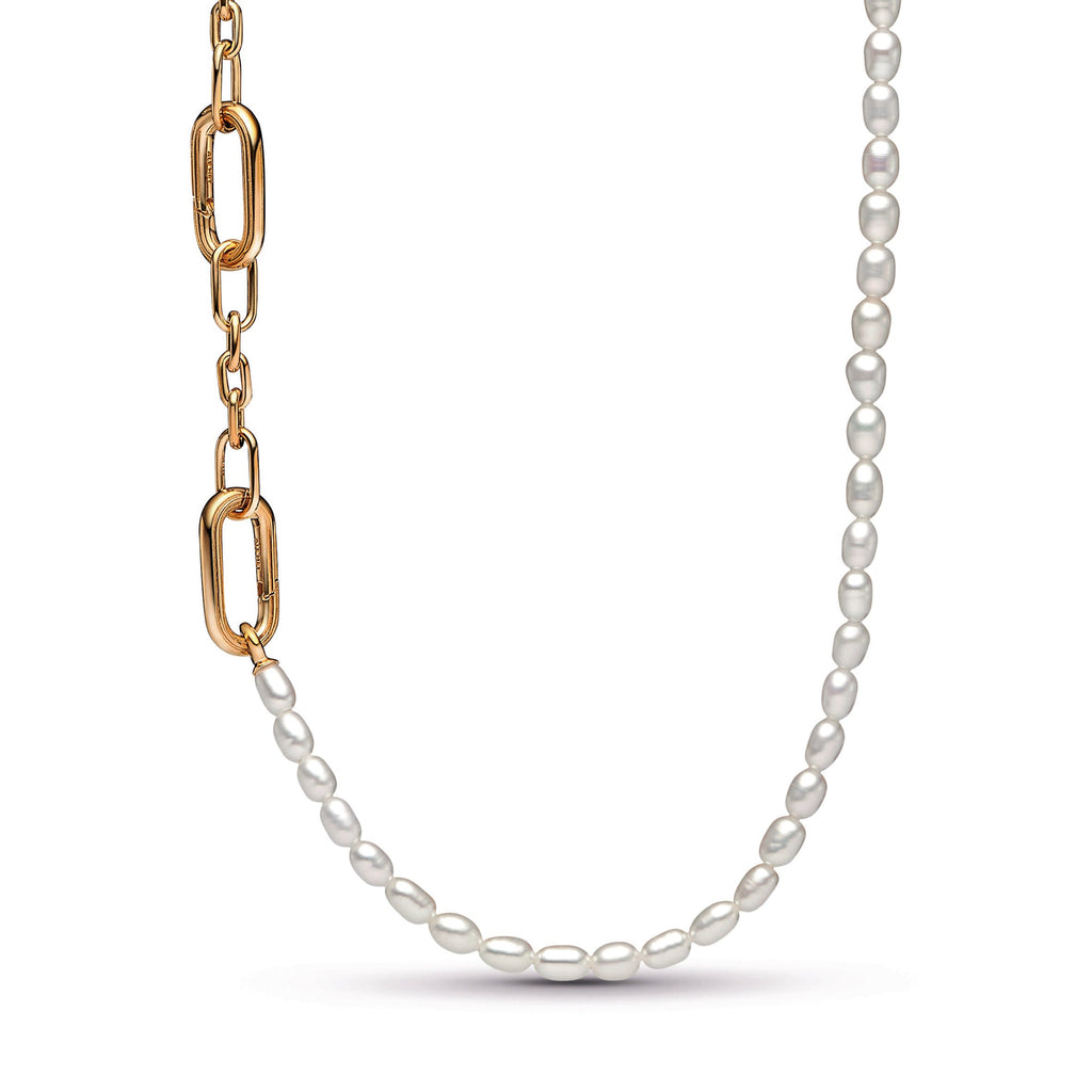 PANDORA ME Slim Treated Freshwater Cultured Pearl Necklace 14K Gold Plated Unique Metal Blend Necklaces And Pendants Pendant Necklace Jewelry Gift