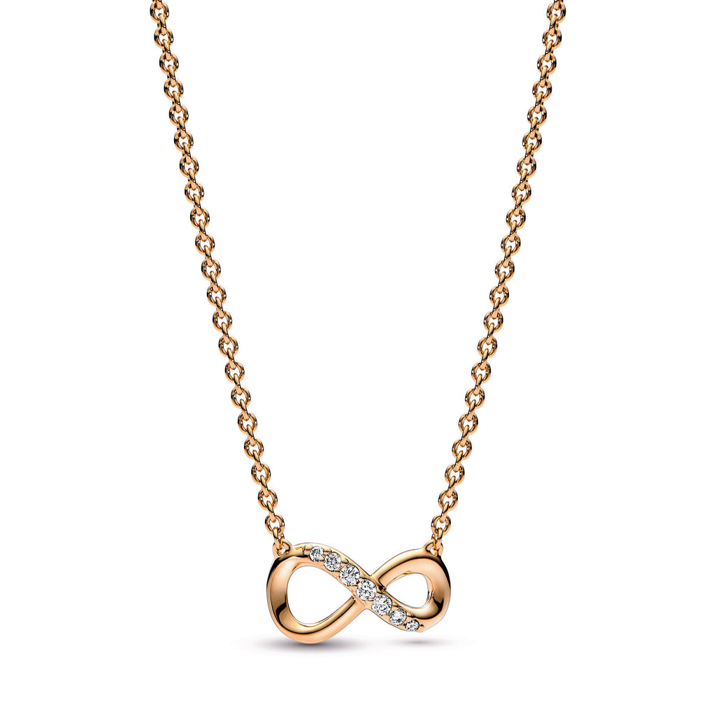 PANDORA Sparkling Infinity Collier Necklace 14K Gold Plated Unique Metal Blend Necklaces And Pendants Pendant Necklace Jewelry Gift
