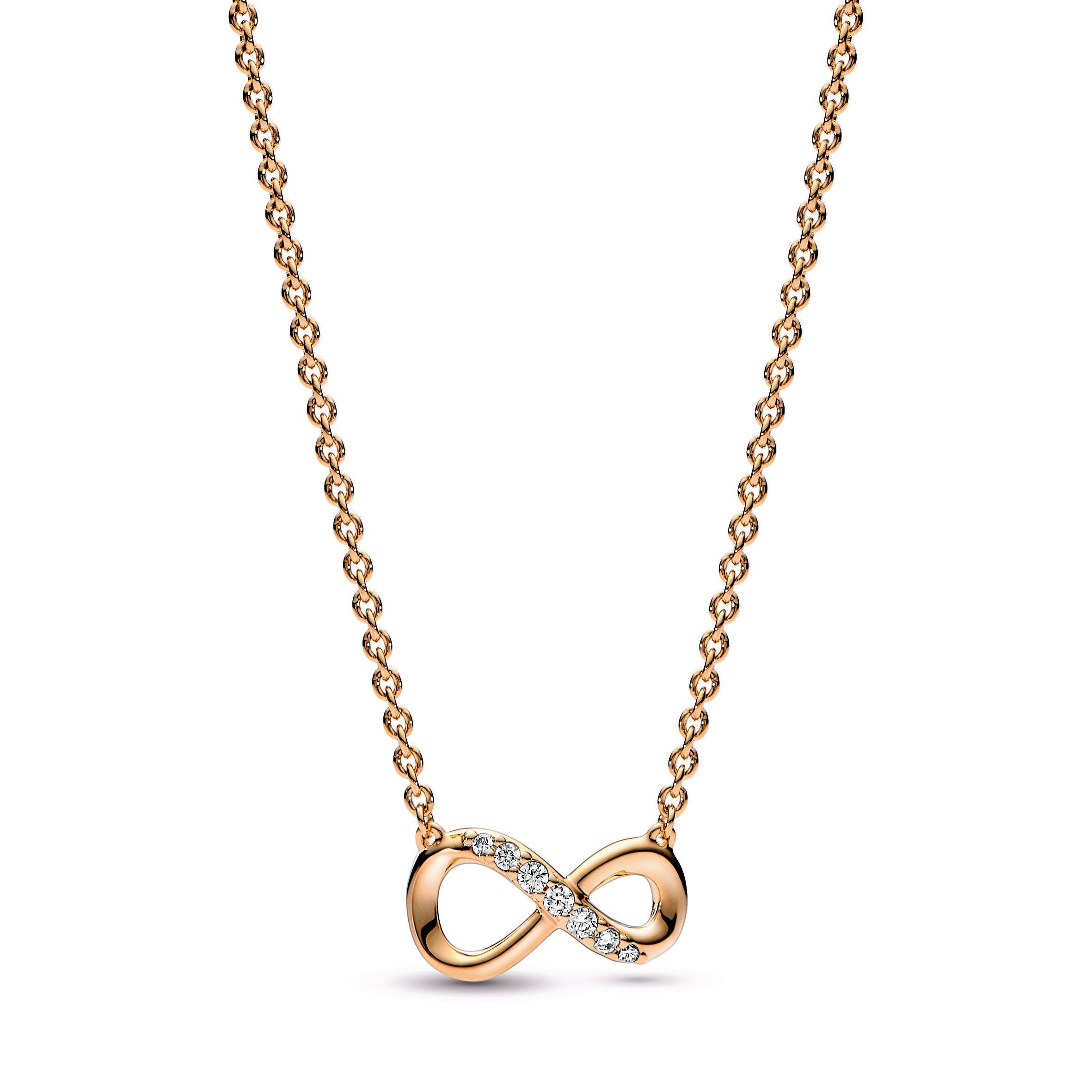PANDORA Sparkling Infinity Collier Necklace 14K Gold Plated Unique Metal Blend Necklaces And Pendants Pendant Necklace Jewelry Gift