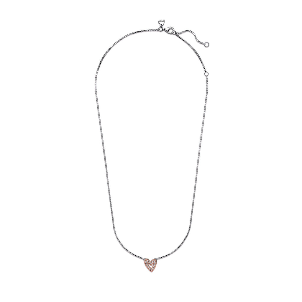 PANDORA Sparkling Freehand Heart Necklace 14K Rose Gold Plated Unique Metal Blend Necklaces And Pendants Pendant Necklace Jewelry Gift