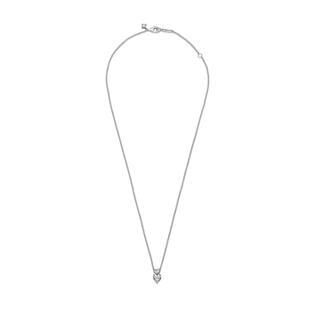 PANDORA Double Heart Pendant Sparkling Collier Necklace Cubic Zirconia Necklaces And Pendants Pendant Necklace Jewelry Gift