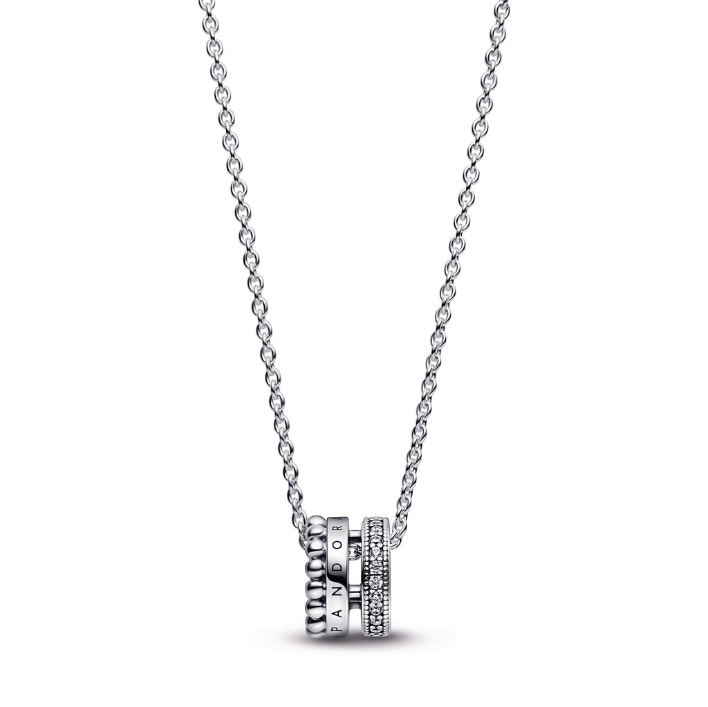 PANDORA Signature Logo Pavé And Beads Pendant And Necklace Cubic Zirconia Necklaces And Pendants Pendant Necklace Jewelry Gift