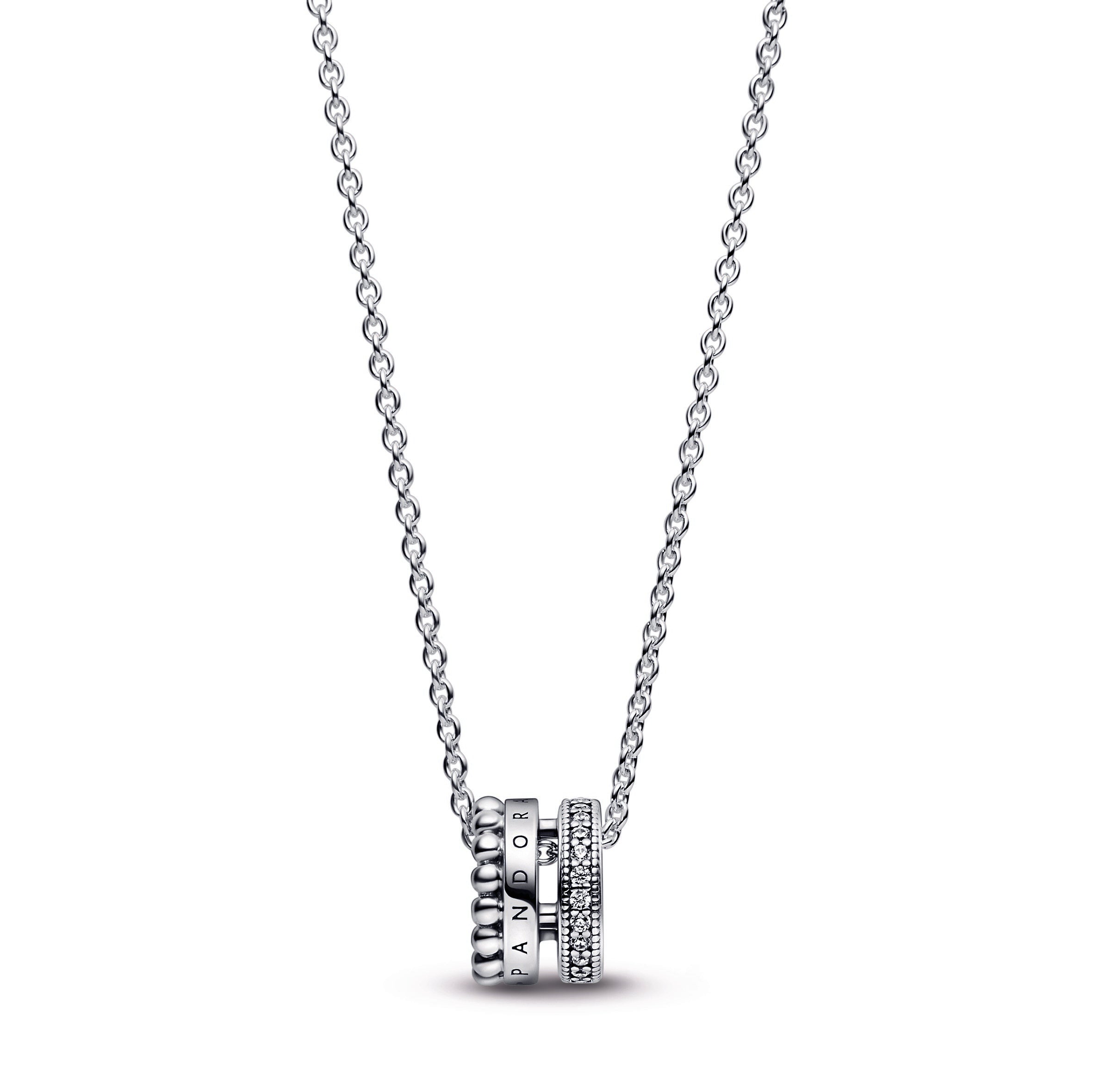 PANDORA Signature Logo Pavé And Beads Pendant And Necklace Cubic Zirconia Necklaces And Pendants Pendant Necklace Jewelry Gift