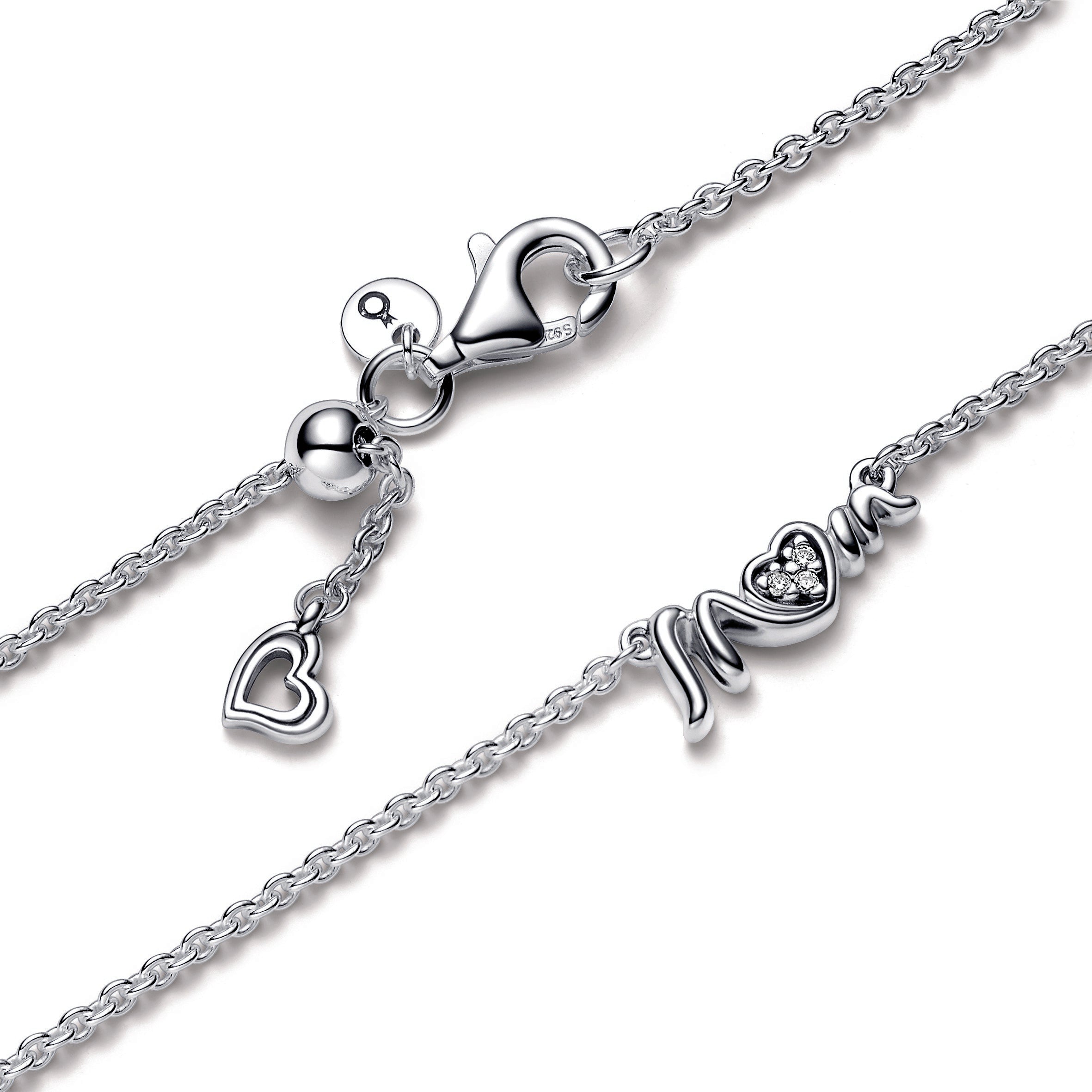 PANDORA Mum Pavé Collier Necklace Sterling Silver Mothers Day Necklaces And Pendants Pendant Necklace Jewelry Gift