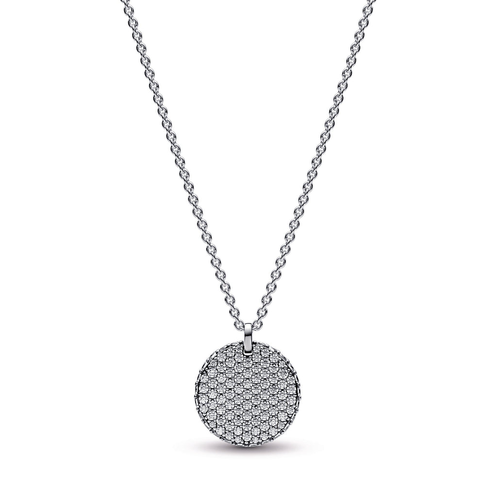 PANDORA Timeless Pavé Round Pendant Necklace Cubic Zirconia Silver Necklaces And Pendants Jewelry Gift