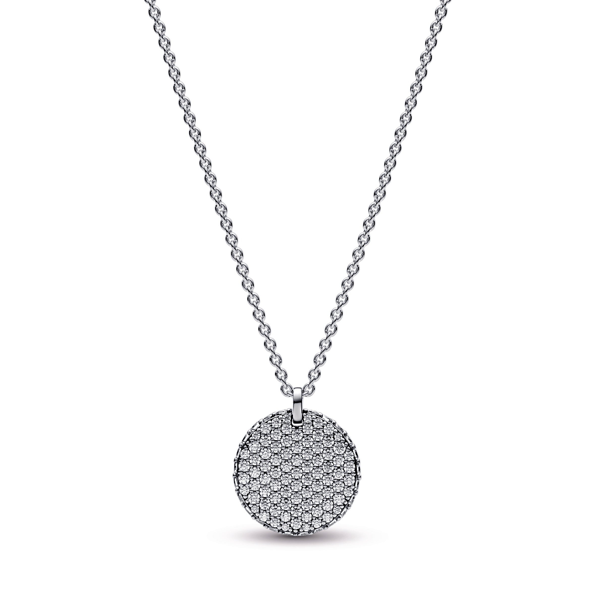 PANDORA Timeless Pavé Round Pendant Necklace Cubic Zirconia Silver Necklaces And Pendants Jewelry Gift