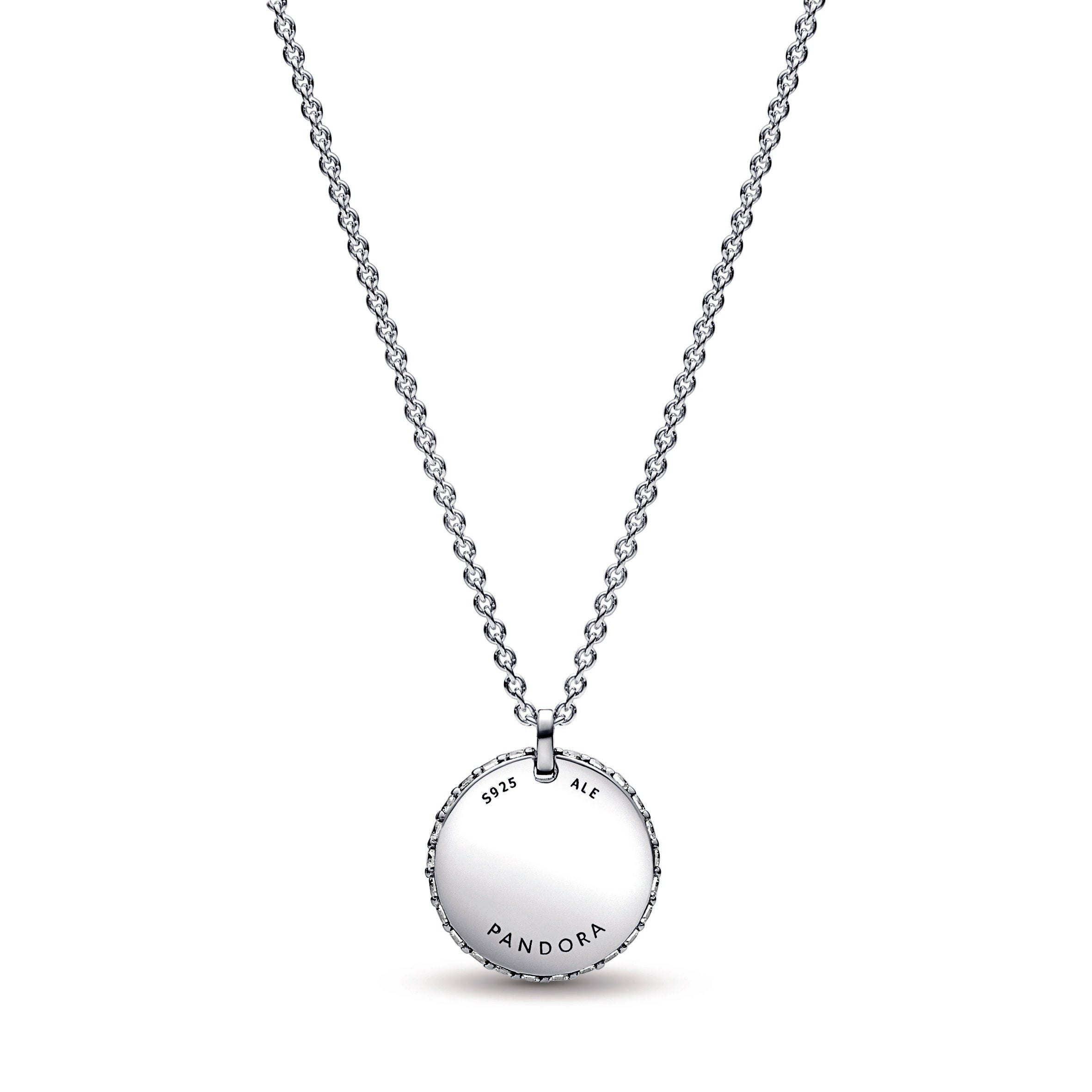 PANDORA Timeless Pavé Round Pendant Necklace Cubic Zirconia Silver Necklaces And Pendants Jewelry Gift
