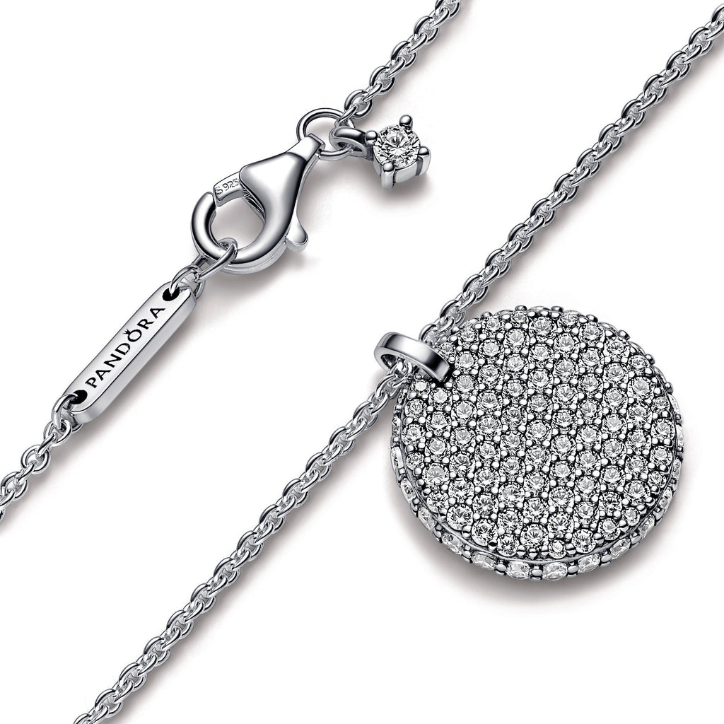 PANDORA Timeless Pavé Round Pendant Necklace Cubic Zirconia Silver Necklaces And Pendants Jewelry Gift