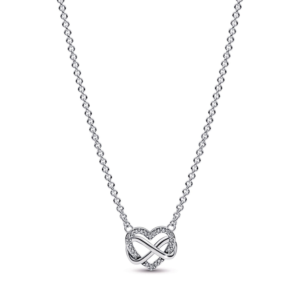 PANDORA Sparkling Infinity Heart Collier Necklace Sterling Silver Necklaces And Pendants Pendant Necklace Jewelry Gift