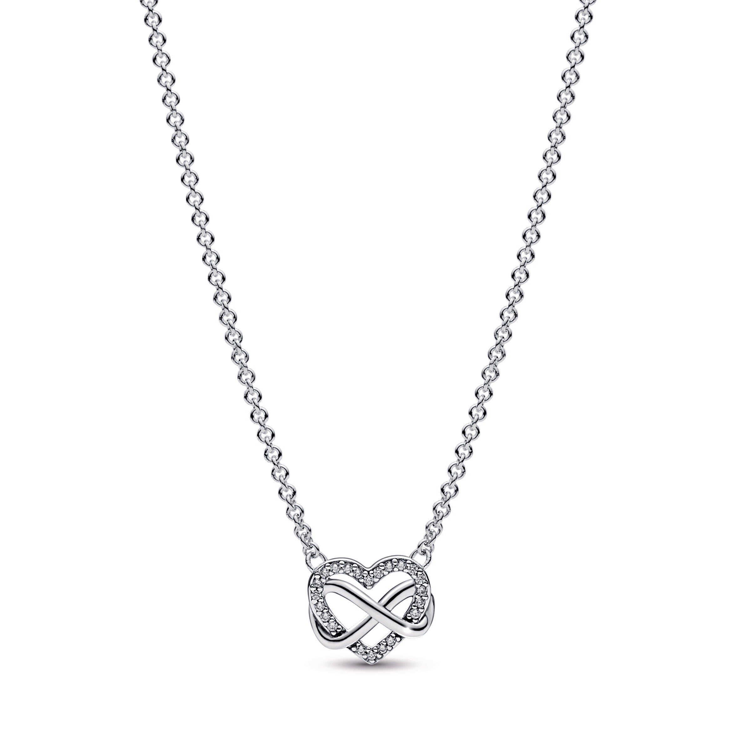 PANDORA Sparkling Infinity Heart Collier Necklace Sterling Silver Necklaces And Pendants Pendant Necklace Jewelry Gift