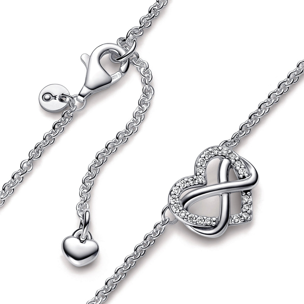 PANDORA Sparkling Infinity Heart Collier Necklace Sterling Silver Necklaces And Pendants Pendant Necklace Jewelry Gift