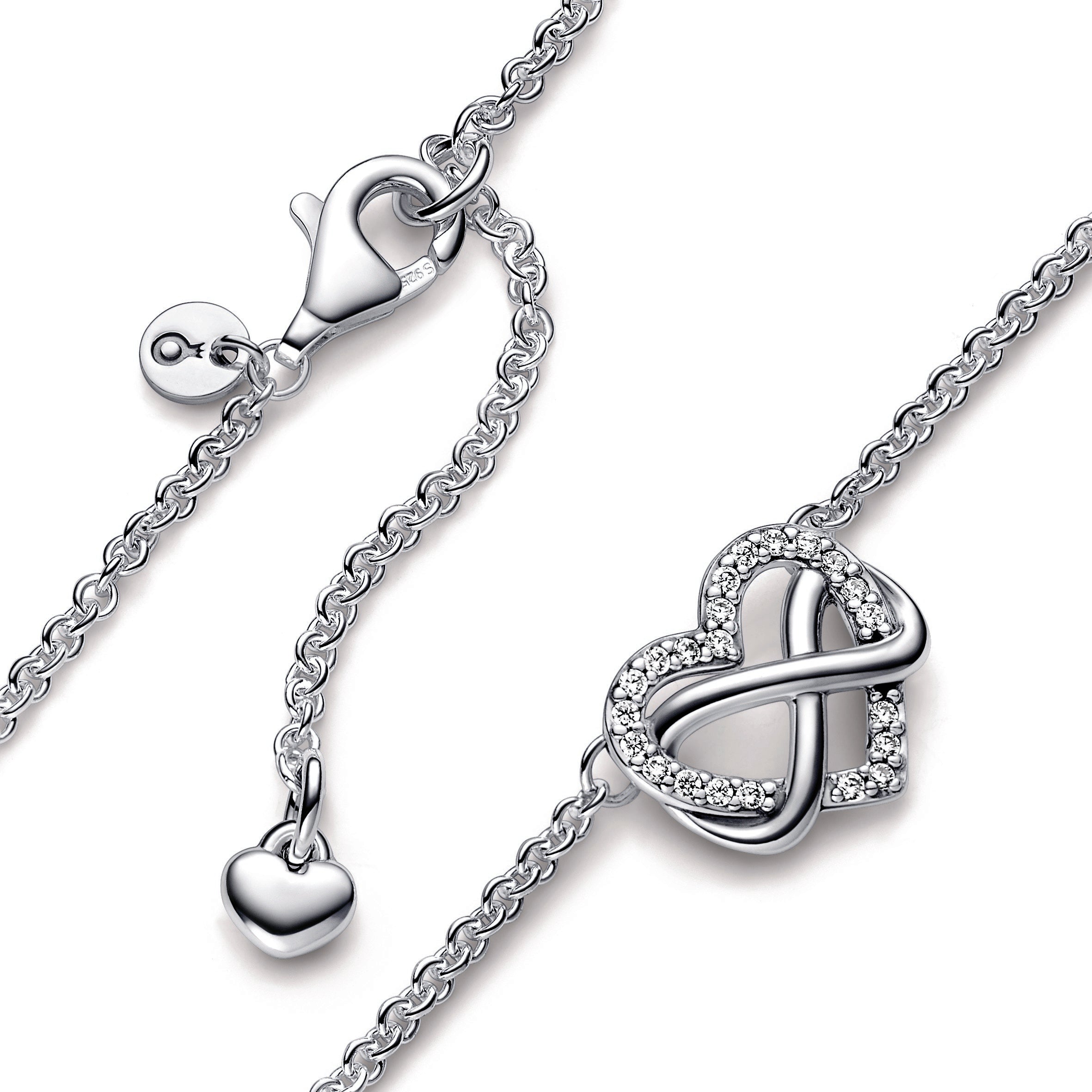 PANDORA Sparkling Infinity Heart Collier Necklace Sterling Silver Necklaces And Pendants Pendant Necklace Jewelry Gift
