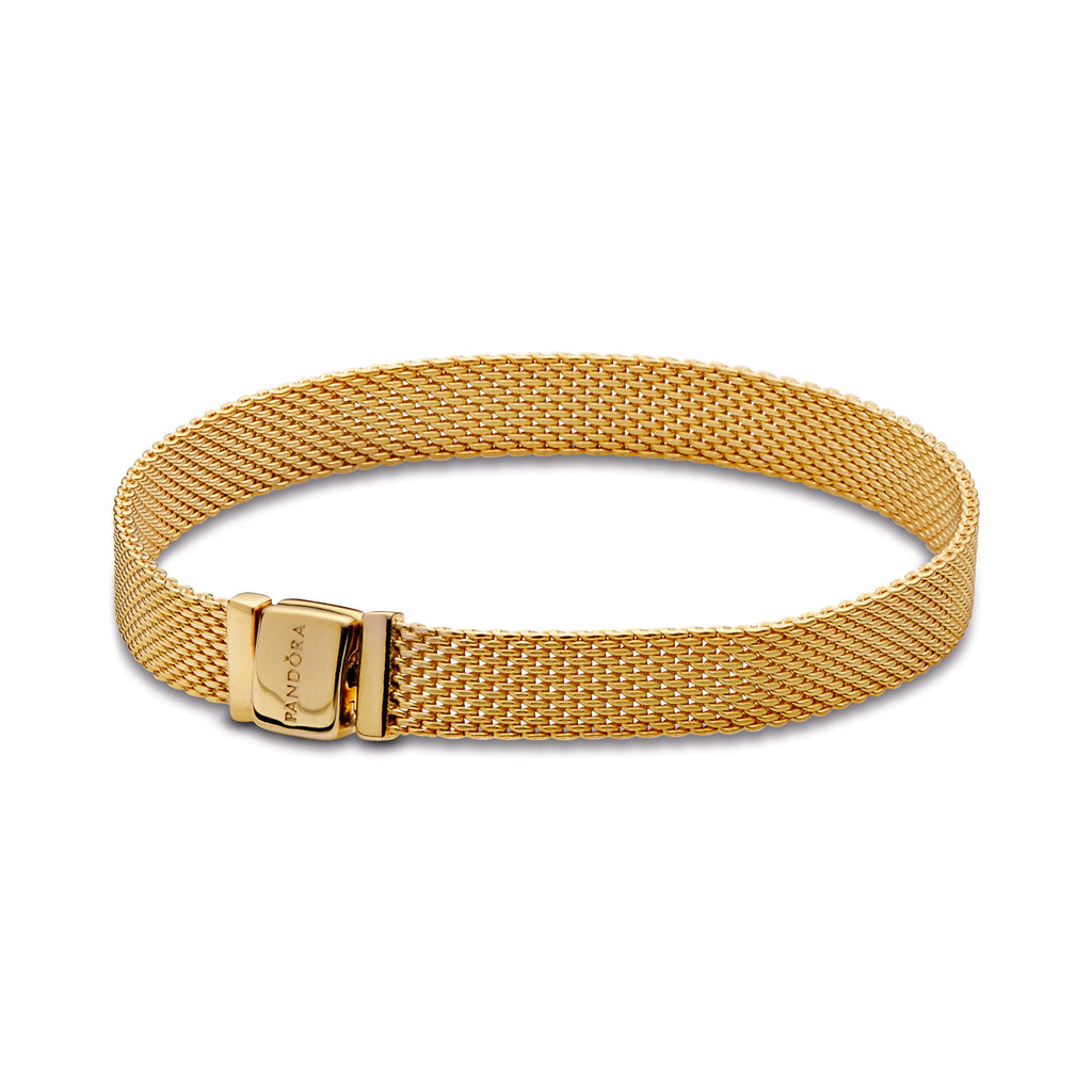 PANDORA Reflexions Mesh Bracelet 14K Gold Plated Unique Metal Blend Bracelets Chain Bracelet Jewelry Gift