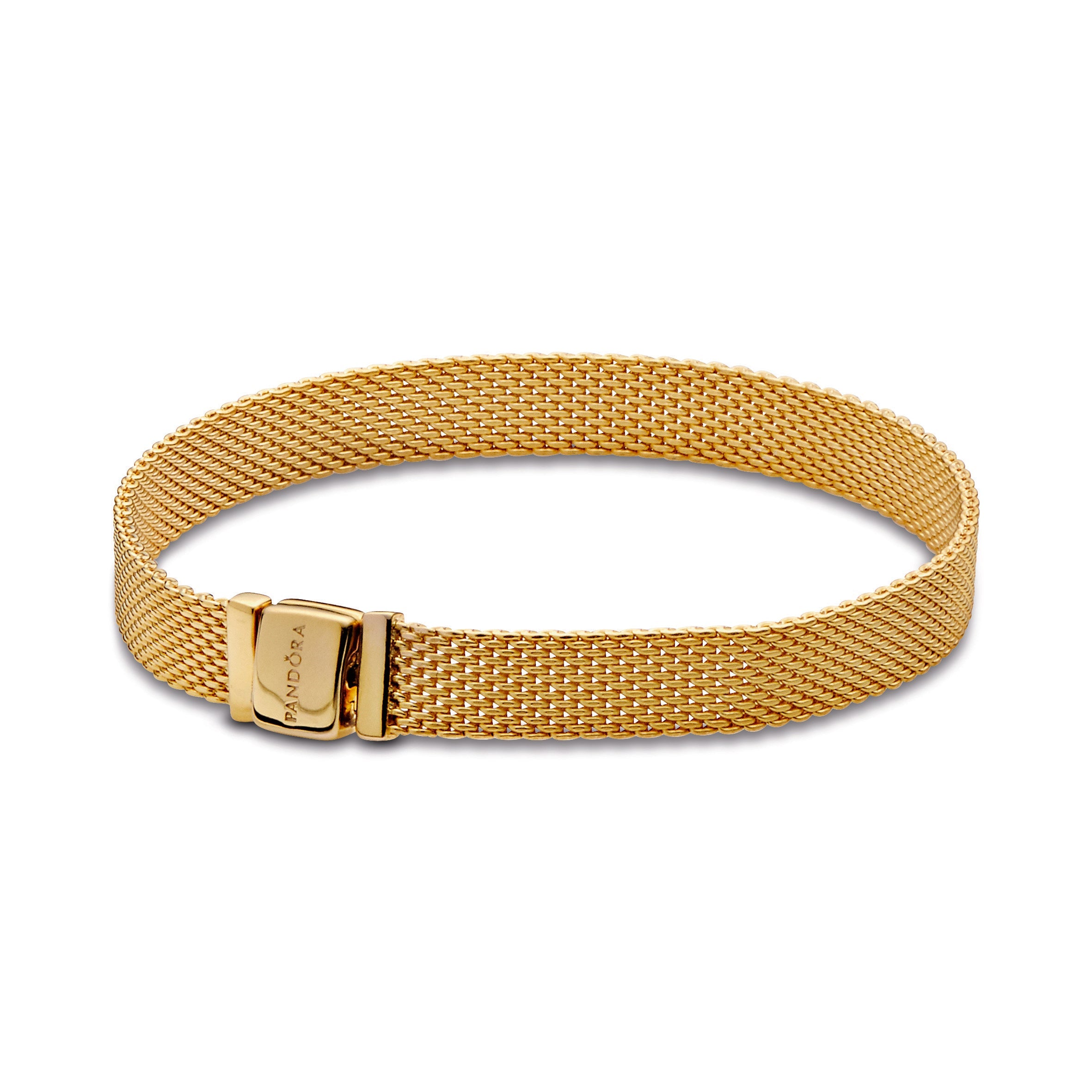 PANDORA Reflexions Mesh Bracelet 14K Gold Plated Unique Metal Blend Bracelets Chain Bracelet Jewelry Gift