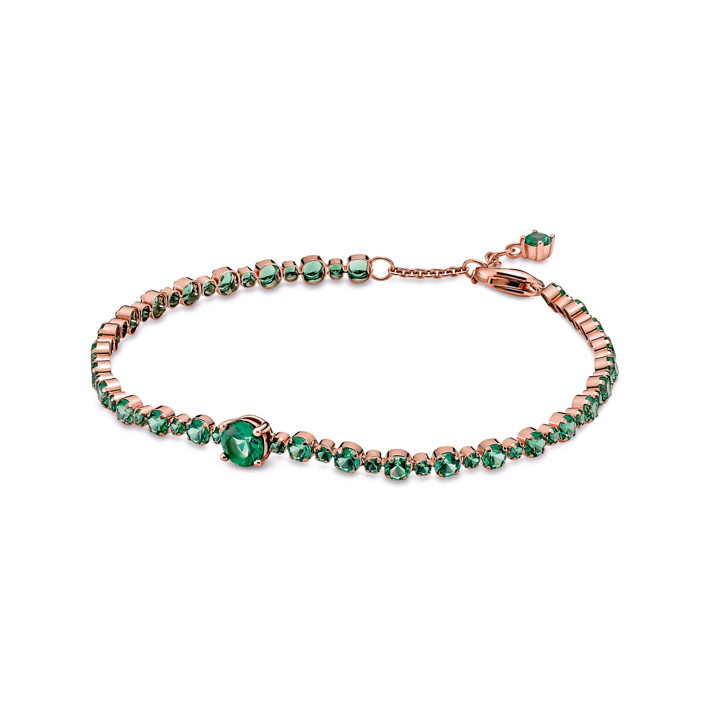 PANDORA Sparkling Pavé Tennis Bracelet 14K Rose Gold Plated Unique Metal Blend Weddings Bracelets Chain Bracelet Jewelry Gift