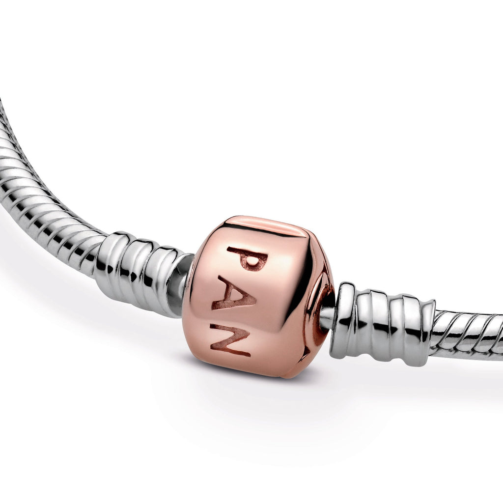PANDORA Moments Snake Chain Bracelet 14K Rose Gold Plated Unique Metal Blend Bracelets Jewelry Gift