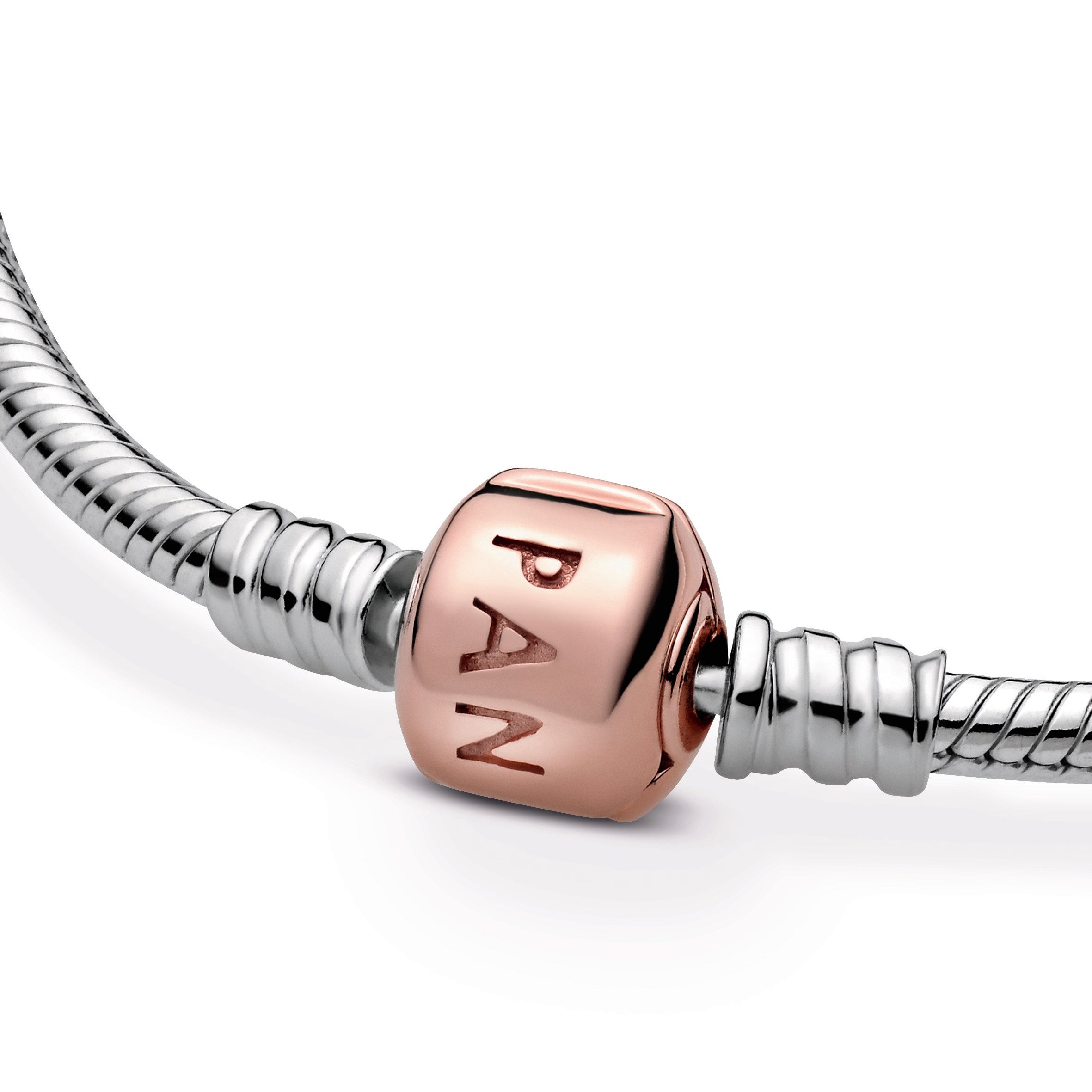 PANDORA Moments Snake Chain Bracelet 14K Rose Gold Plated Unique Metal Blend Bracelets Jewelry Gift