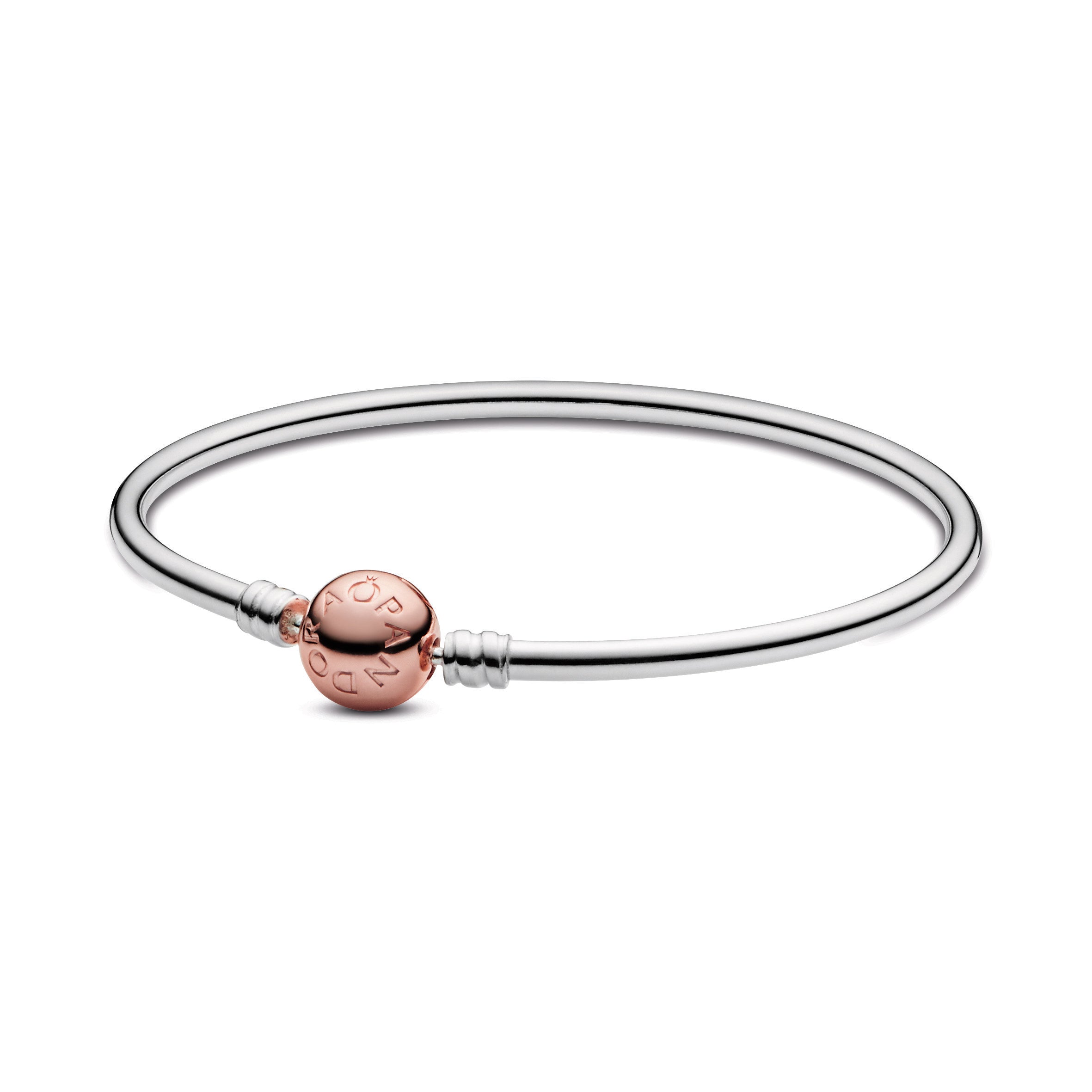 PANDORA Moments Bangle 14K Rose Gold Plated Unique Metal Blend Bracelets Chain Bracelet Jewelry Gift