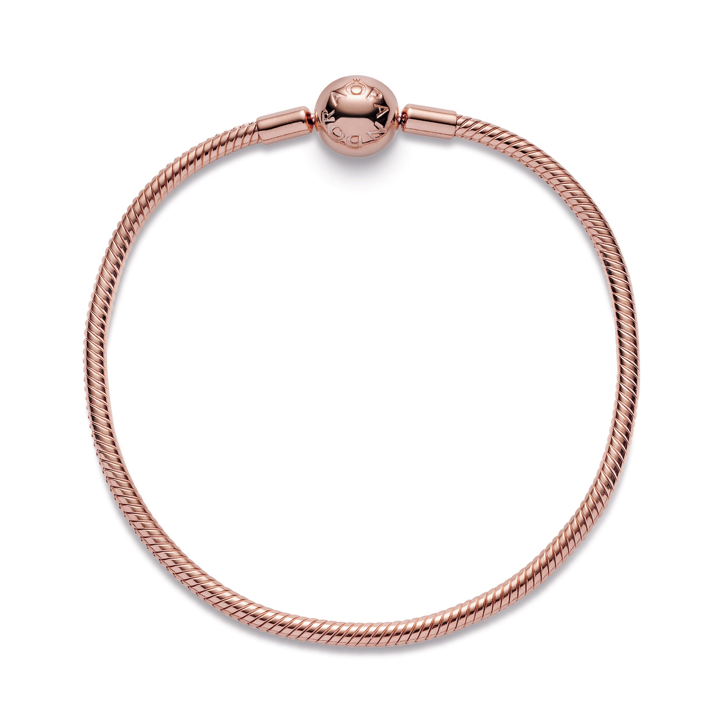 PANDORA Moments Snake Chain Bracelet 14K Rose Gold Plated Unique Metal Blend Bracelets Jewelry Gift