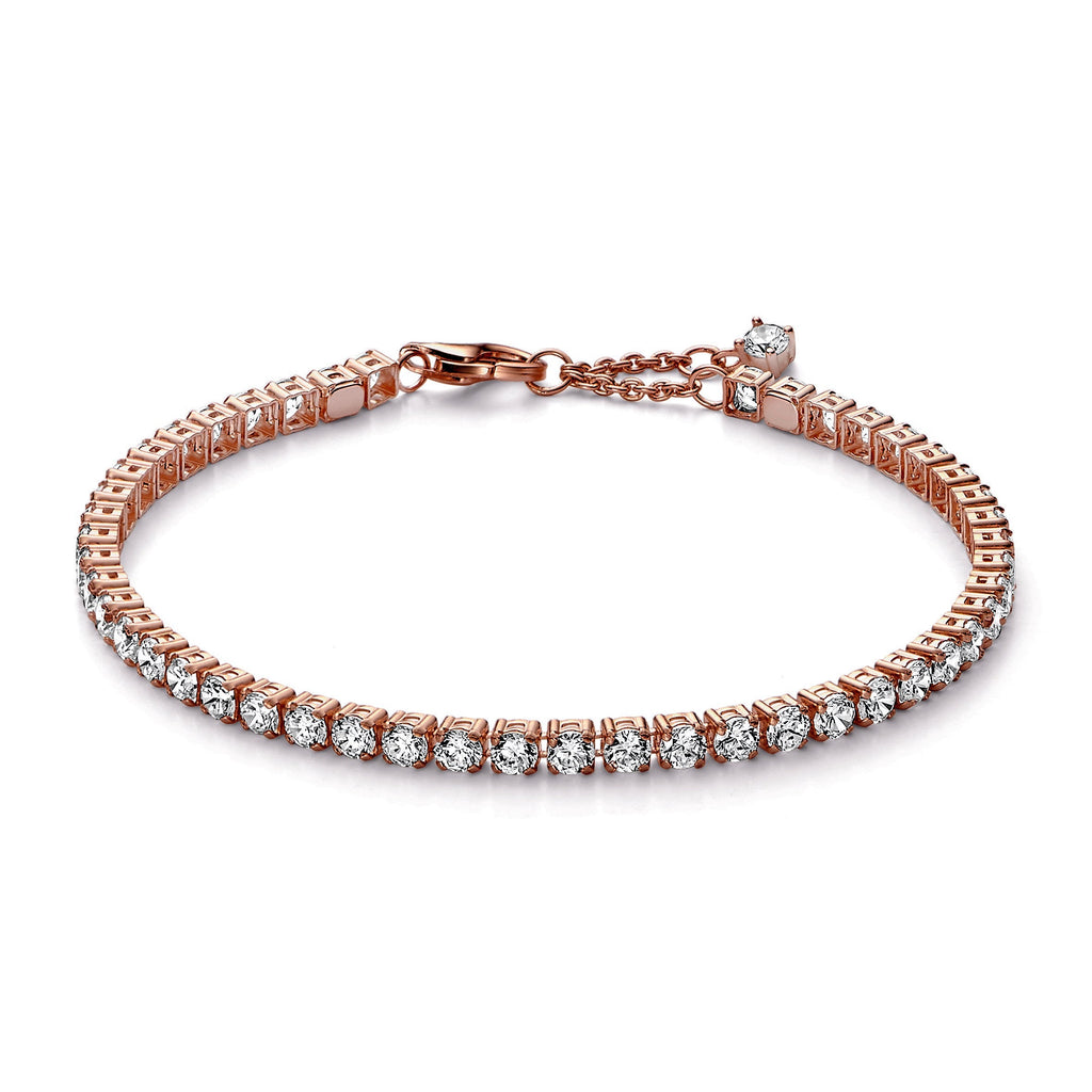 PANDORA Sparkling Tennis Bracelet 14K Rose Gold Plated Unique Metal Blend Weddings Bracelets Chain Bracelet Jewelry Gift