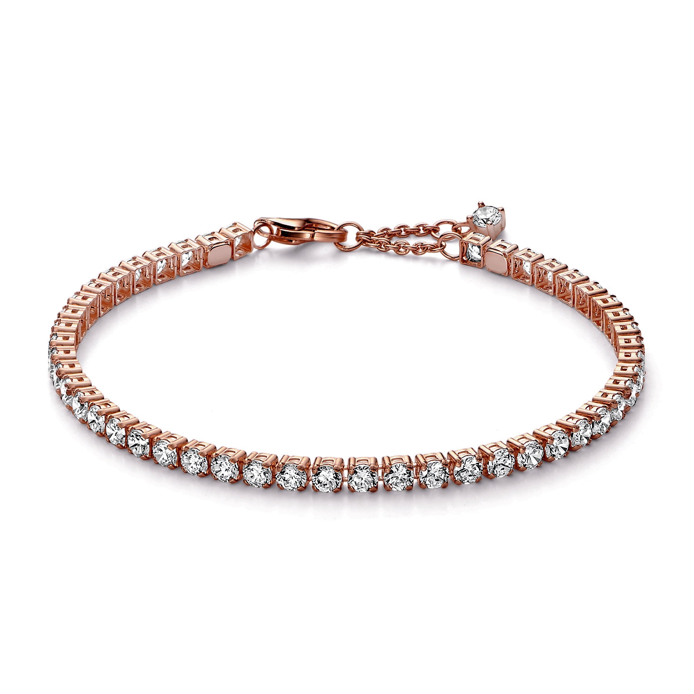 PANDORA Sparkling Tennis Bracelet 14K Rose Gold Plated Unique Metal Blend Weddings Bracelets Chain Bracelet Jewelry Gift