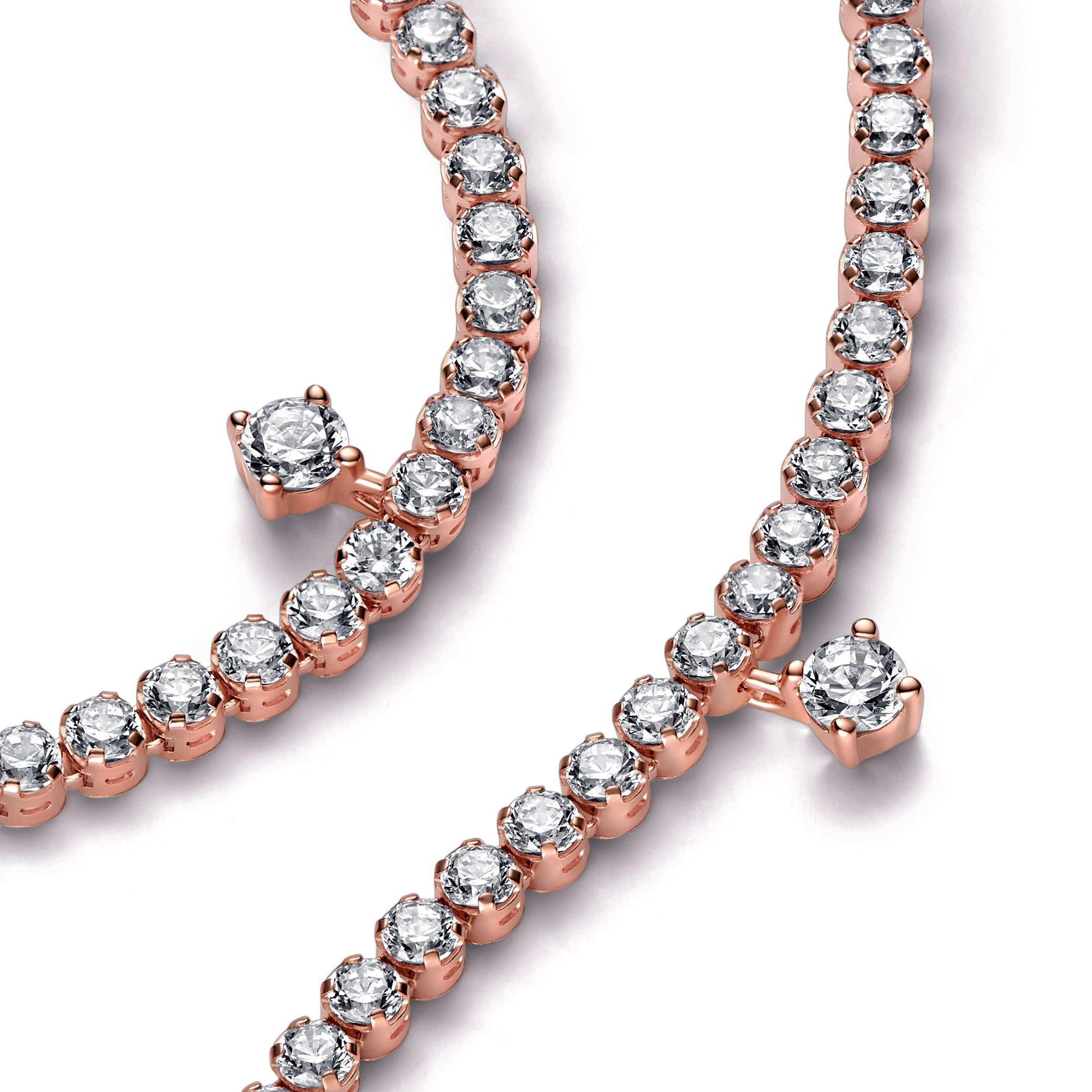 PANDORA Sparkling Drops Tennis Bracelet 14K Rose Gold Plated Unique Metal Blend Weddings Bracelets Chain Bracelet Jewelry Gift