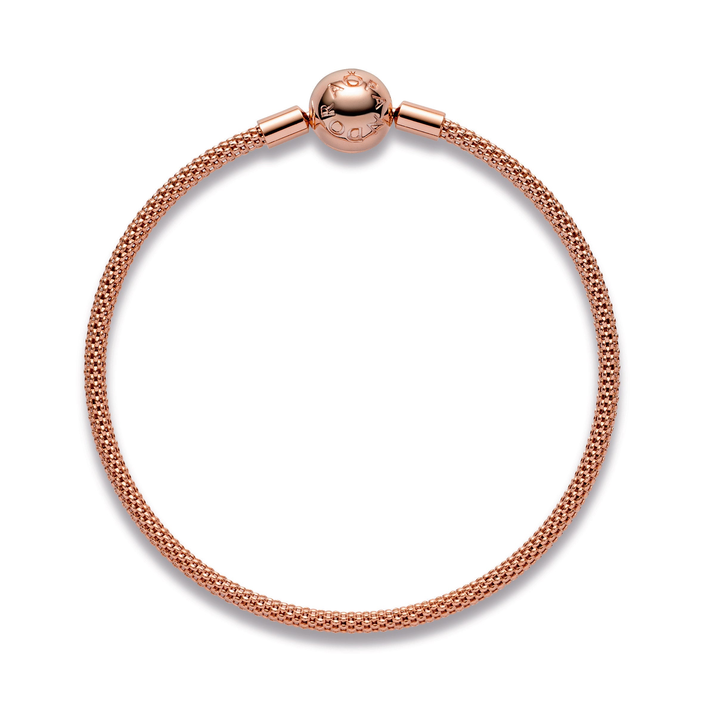 PANDORA Moments Mesh Bracelet 14K Rose Gold Plated Unique Metal Blend Bracelets Chain Bracelet Jewelry Gift