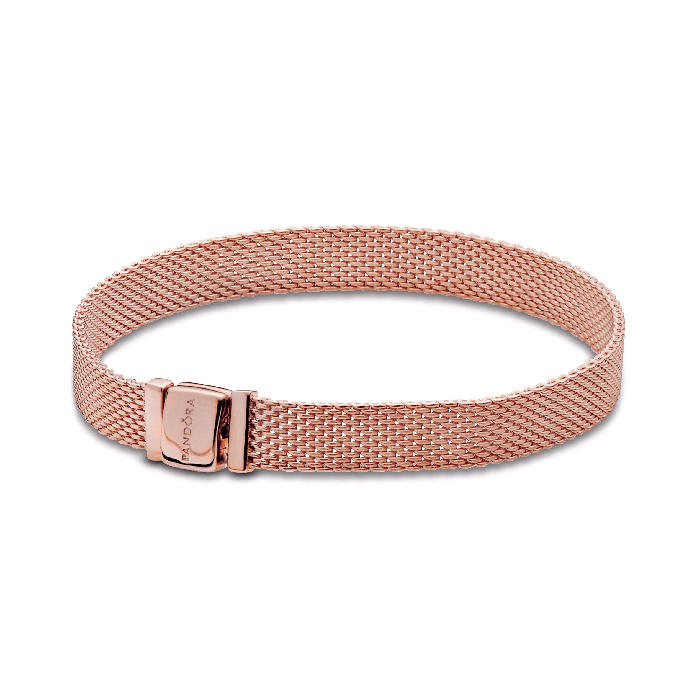 PANDORA Reflexions Mesh Bracelet 14K Rose Gold Plated Unique Metal Blend Bracelets Chain Bracelet Jewelry Gift