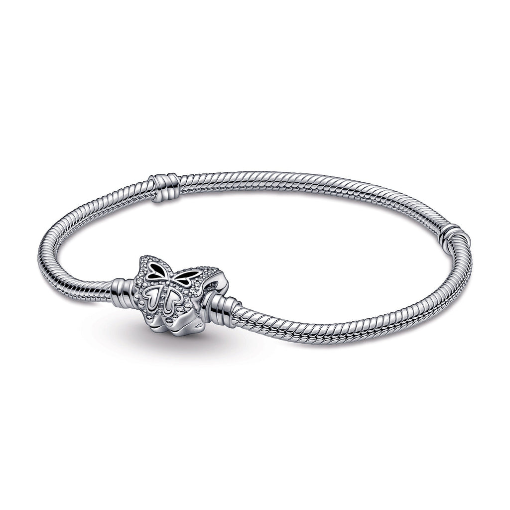 PANDORA Moments Butterfly Clasp Snake Chain Bracelet Cubic Zirconia Bracelets Jewelry Gift