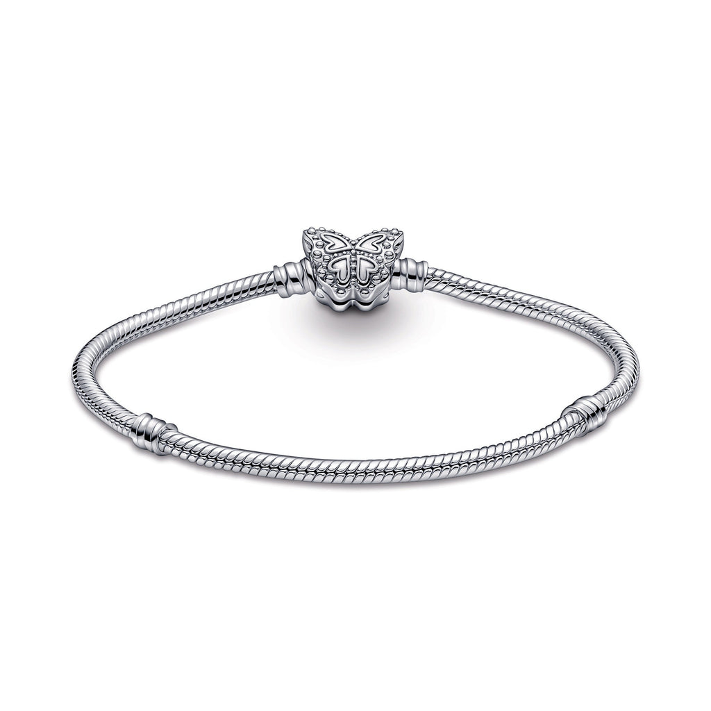 PANDORA Moments Butterfly Clasp Snake Chain Bracelet Cubic Zirconia Bracelets Jewelry Gift