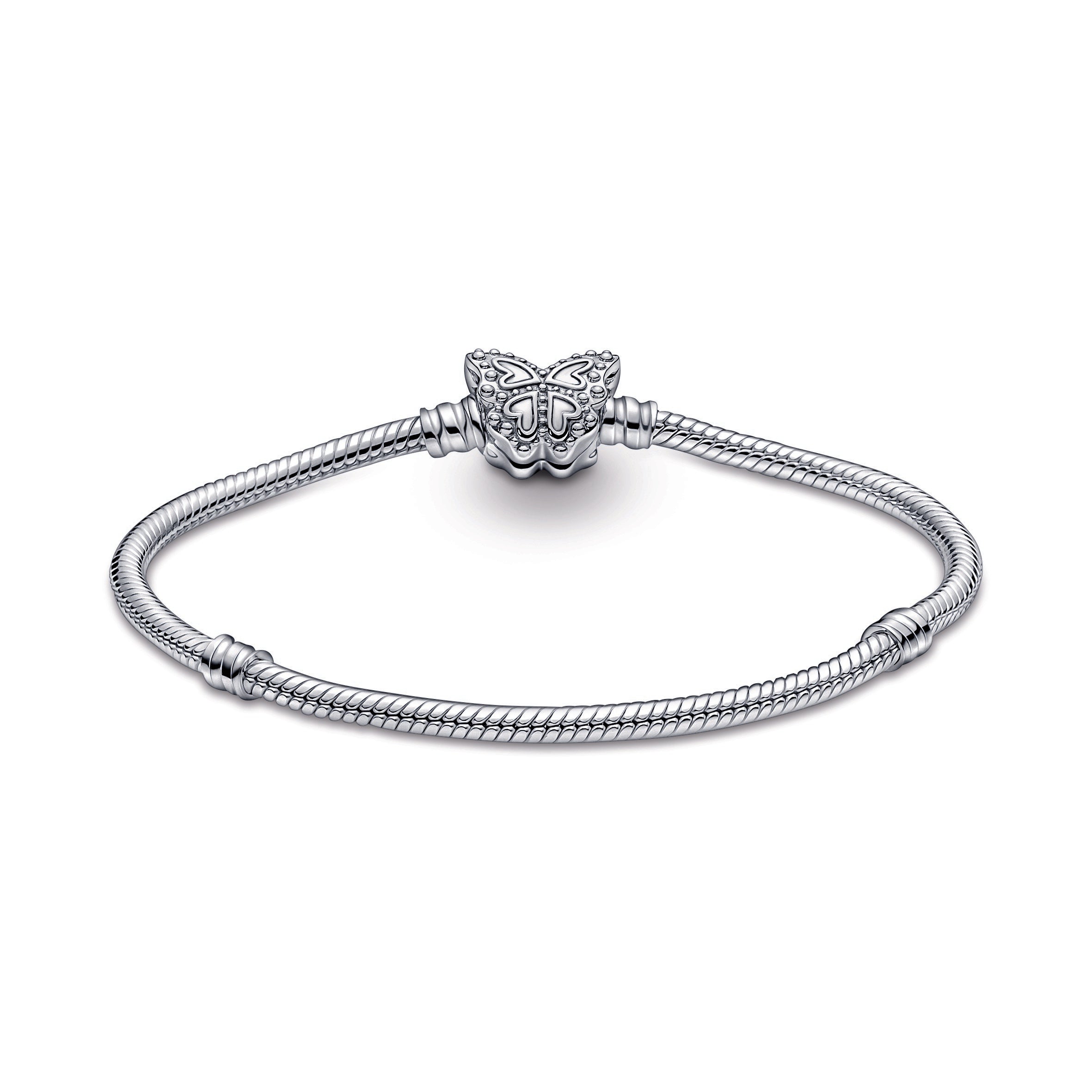 PANDORA Moments Butterfly Clasp Snake Chain Bracelet Cubic Zirconia Bracelets Jewelry Gift