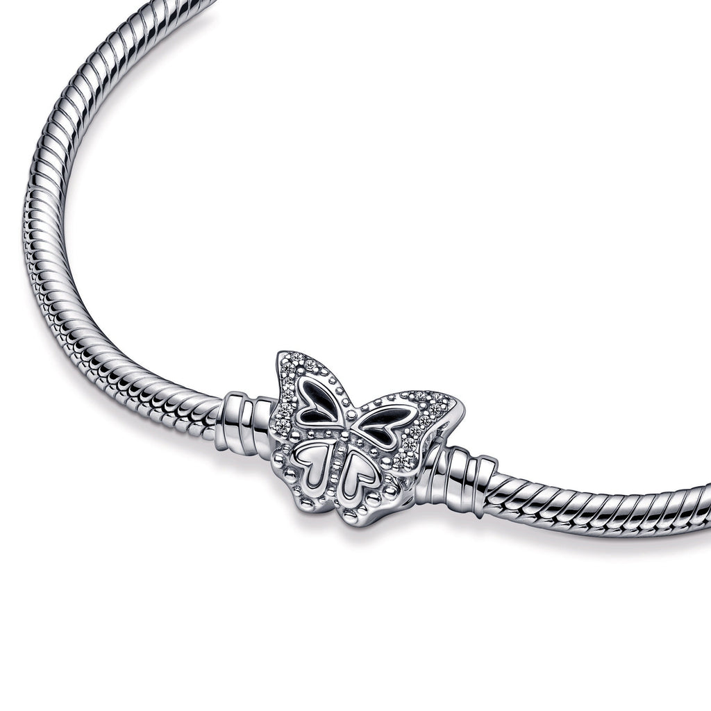 PANDORA Moments Butterfly Clasp Snake Chain Bracelet Cubic Zirconia Bracelets Jewelry Gift